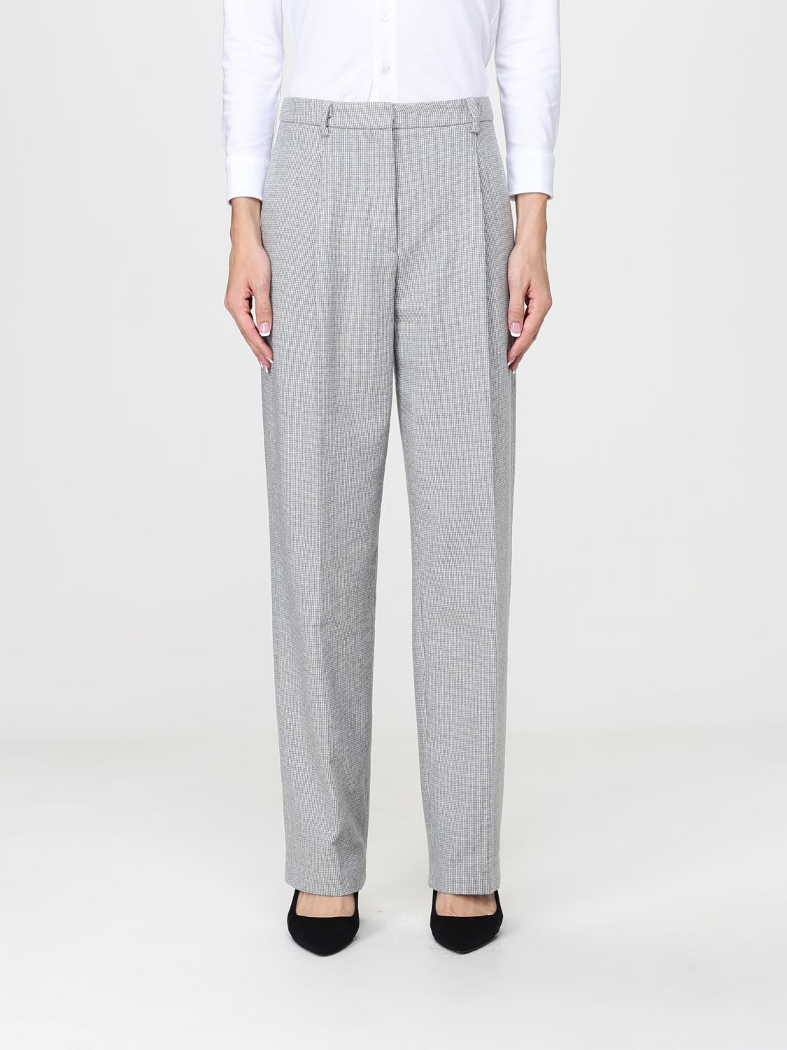 LIVIANA CONTI Slim-Fit-Hose mit geradem Bein aus Wolle und Kaschmir mit hohem Bund
