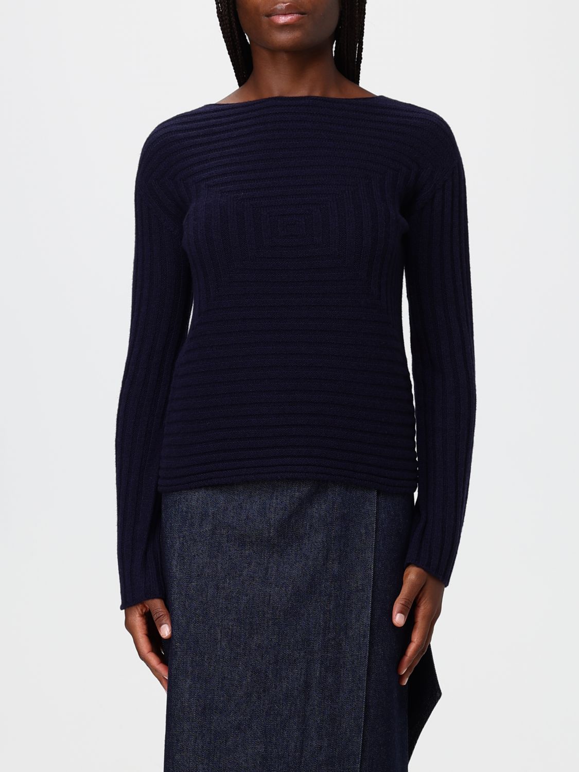 EMPORIO ARMANI Slim-Fit-Stretchpullover aus Wollmischung mit geradem Ausschnitt