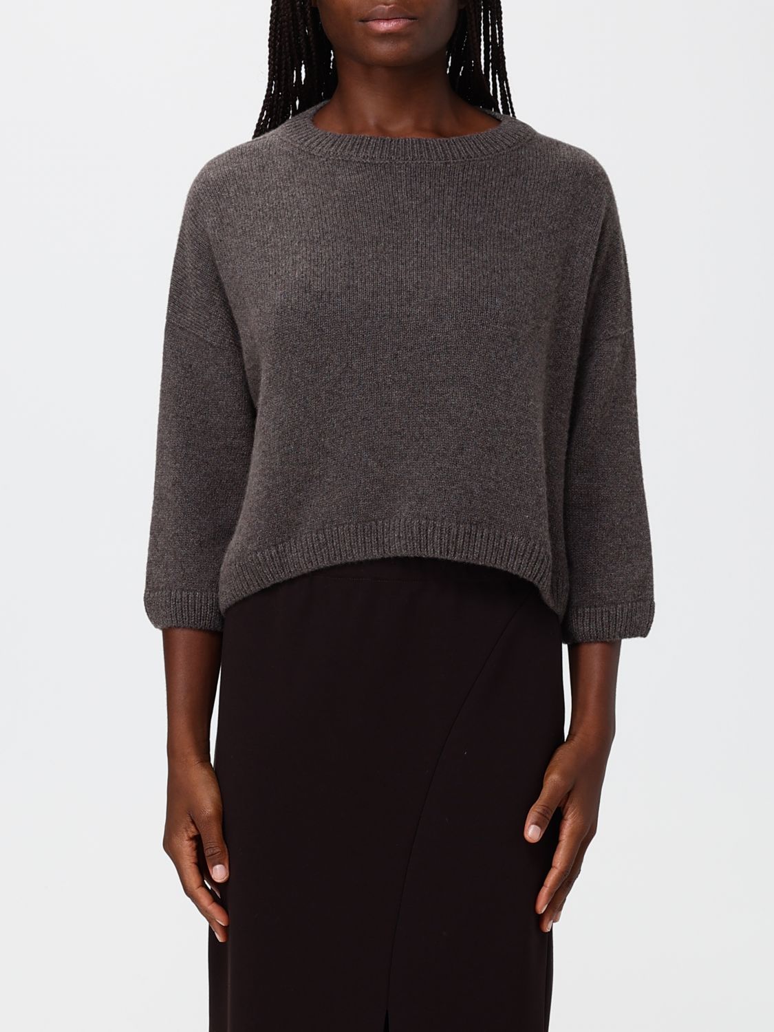 Liviana Conti Mabel Crewneck Jumper in Wool, Silk and Cashmere Blend