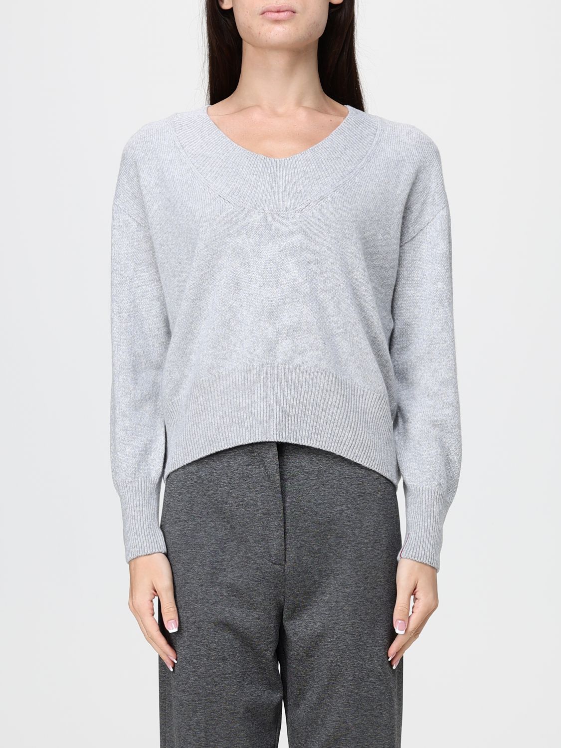 LIVIANA CONTI Esther V-Ausschnitt-Pullover aus Woll-Seide-Kaschmir-Mischung