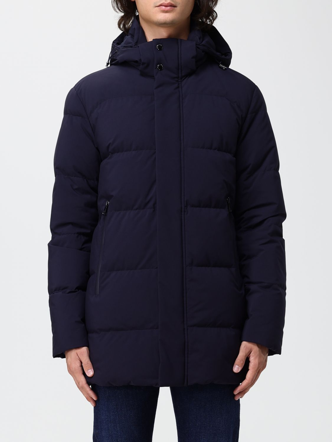PAUL & SHARK Wasserabweisende Daunenjacke mit Kapuze aus gestepptem Nylon