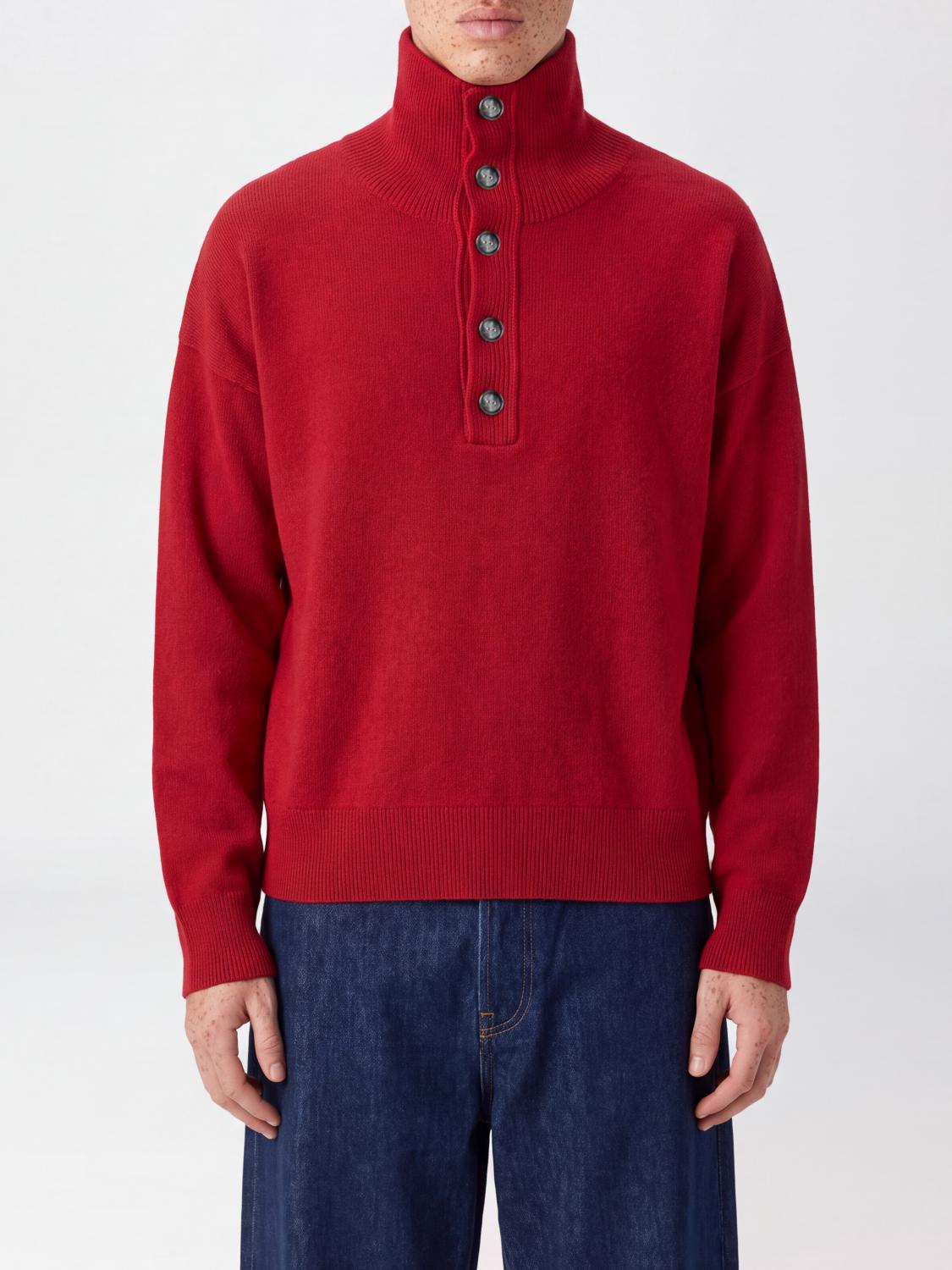 AMI PARIS High Neck Wool Jumper with 4-Button Placket