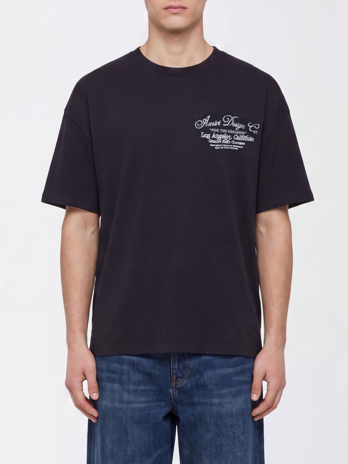 Amiri Contrast Graphic Print Cotton Crewneck T-Shirt