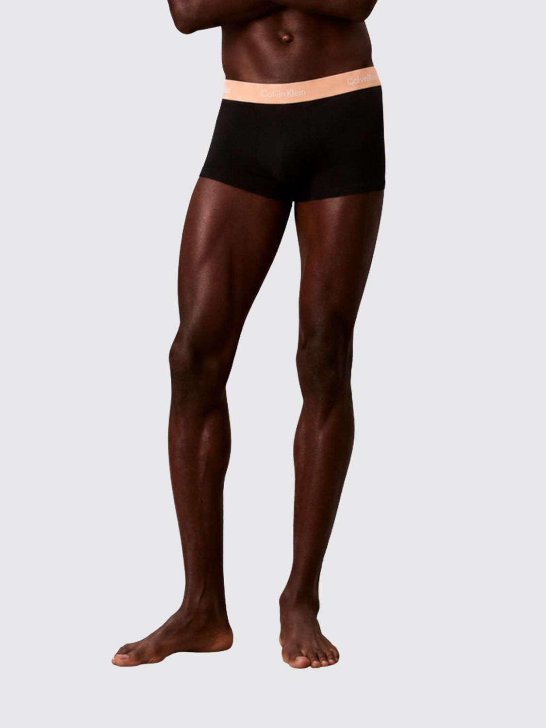 CALVIN KLEIN Set di due boxer in cotone stretch con vita logata
