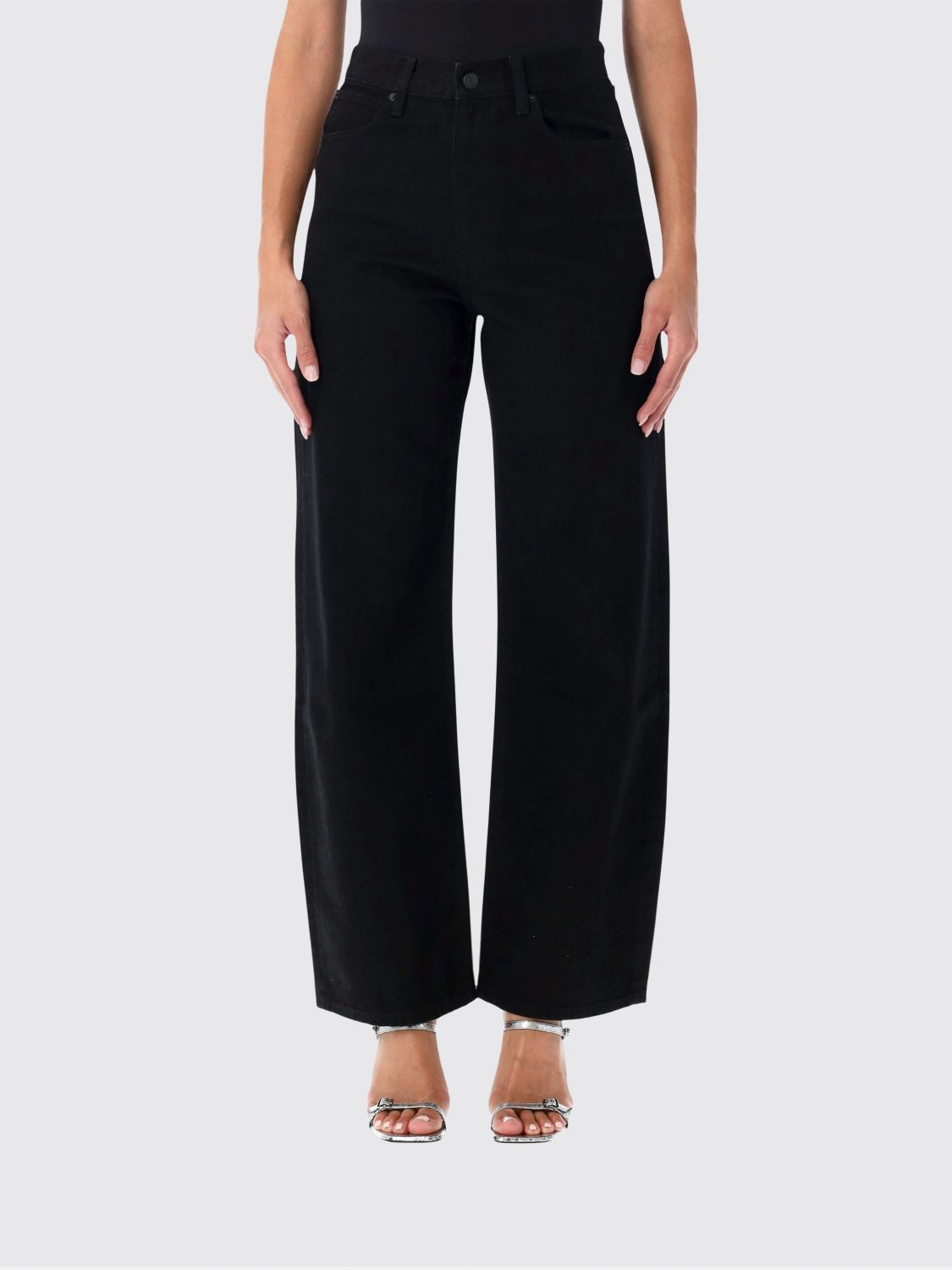 FRAME Jeans The Ranger a gamba larga in cotone con vita media