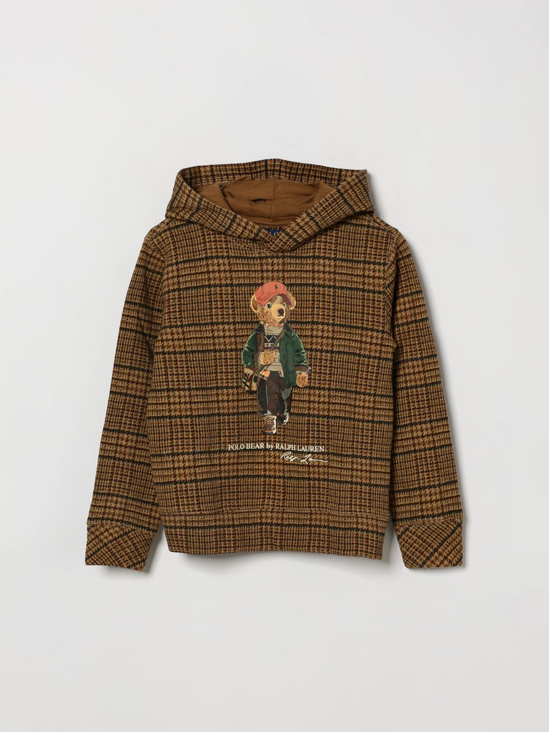 POLO RALPH LAUREN Kapuzenpullover für Jungen mit Prince-of-Wales-Teddybär-Print