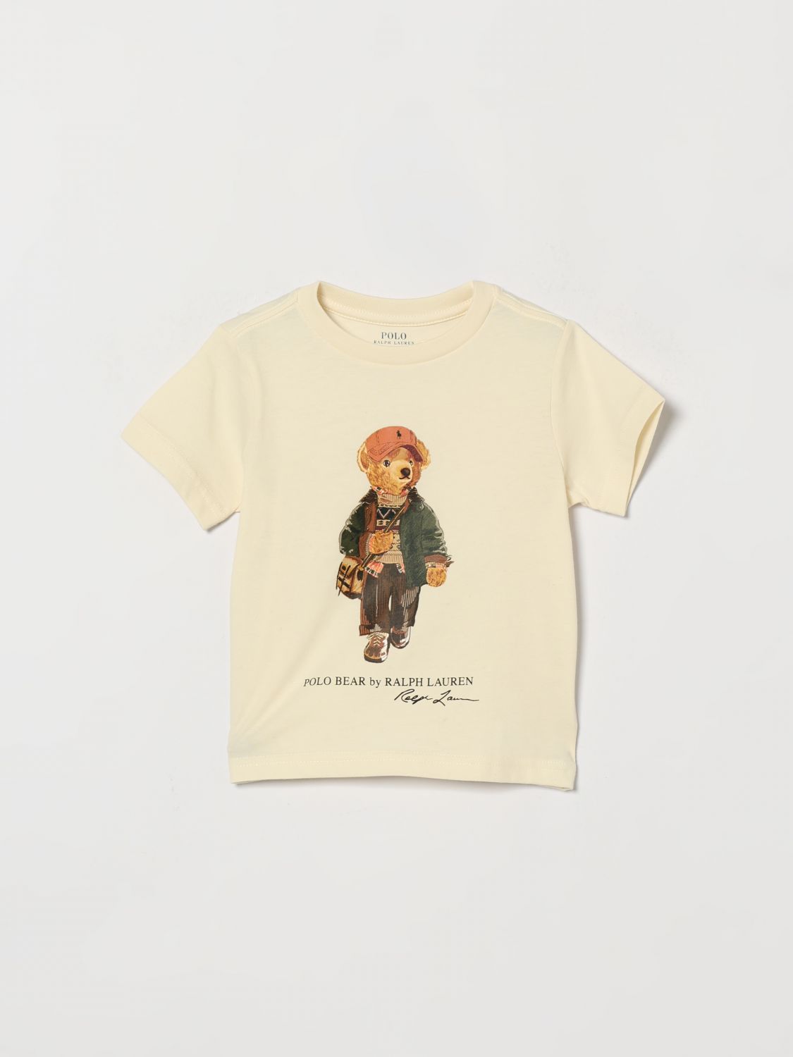 POLO RALPH LAUREN Jungen-T-Shirt mit Teddybär-Print aus reiner Baumwolle und Rundhalsausschnitt