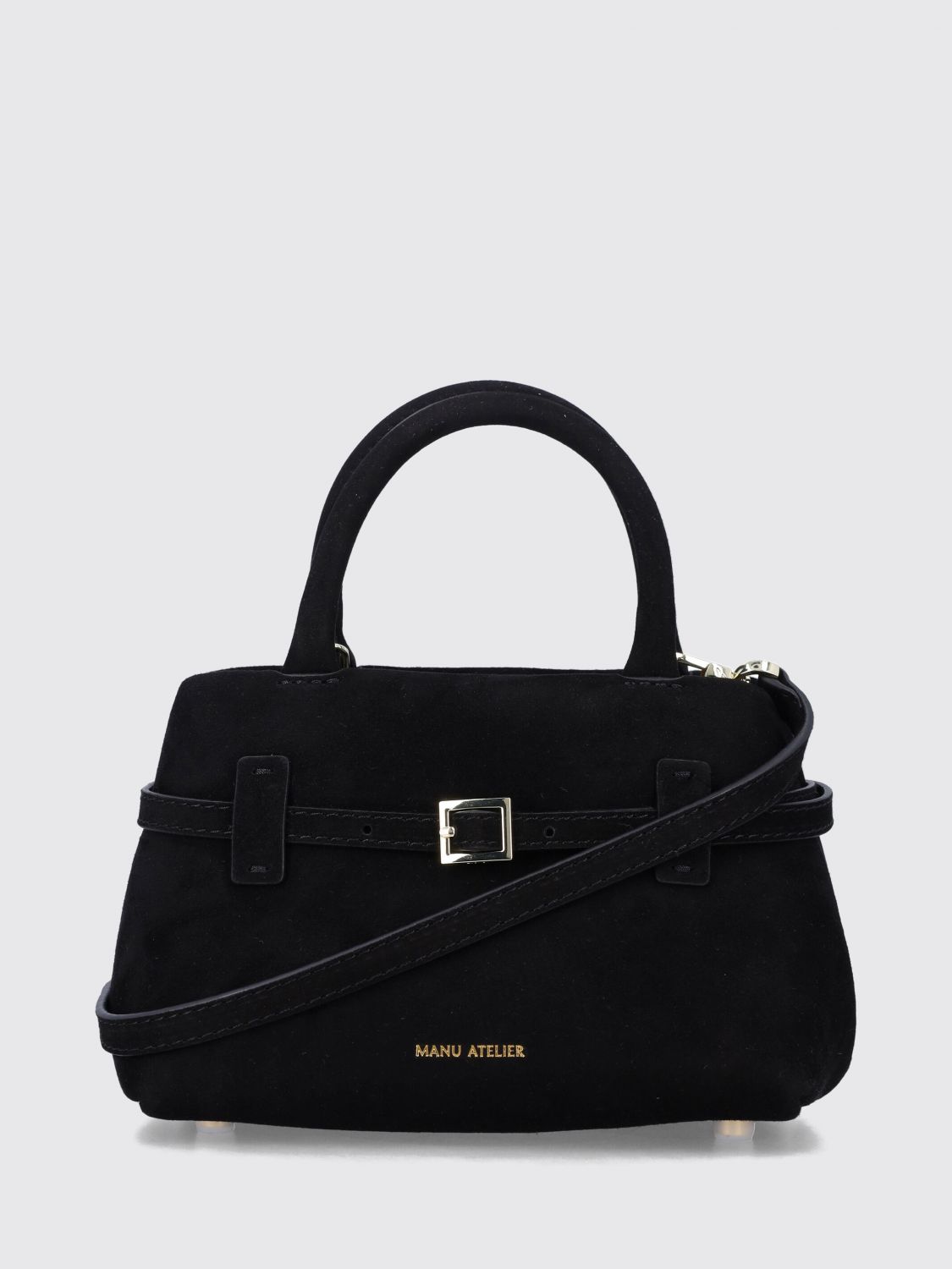 Manu Atelier Le Cambon 20 Mini Handbag in Leather with Removable Shoulder Strap