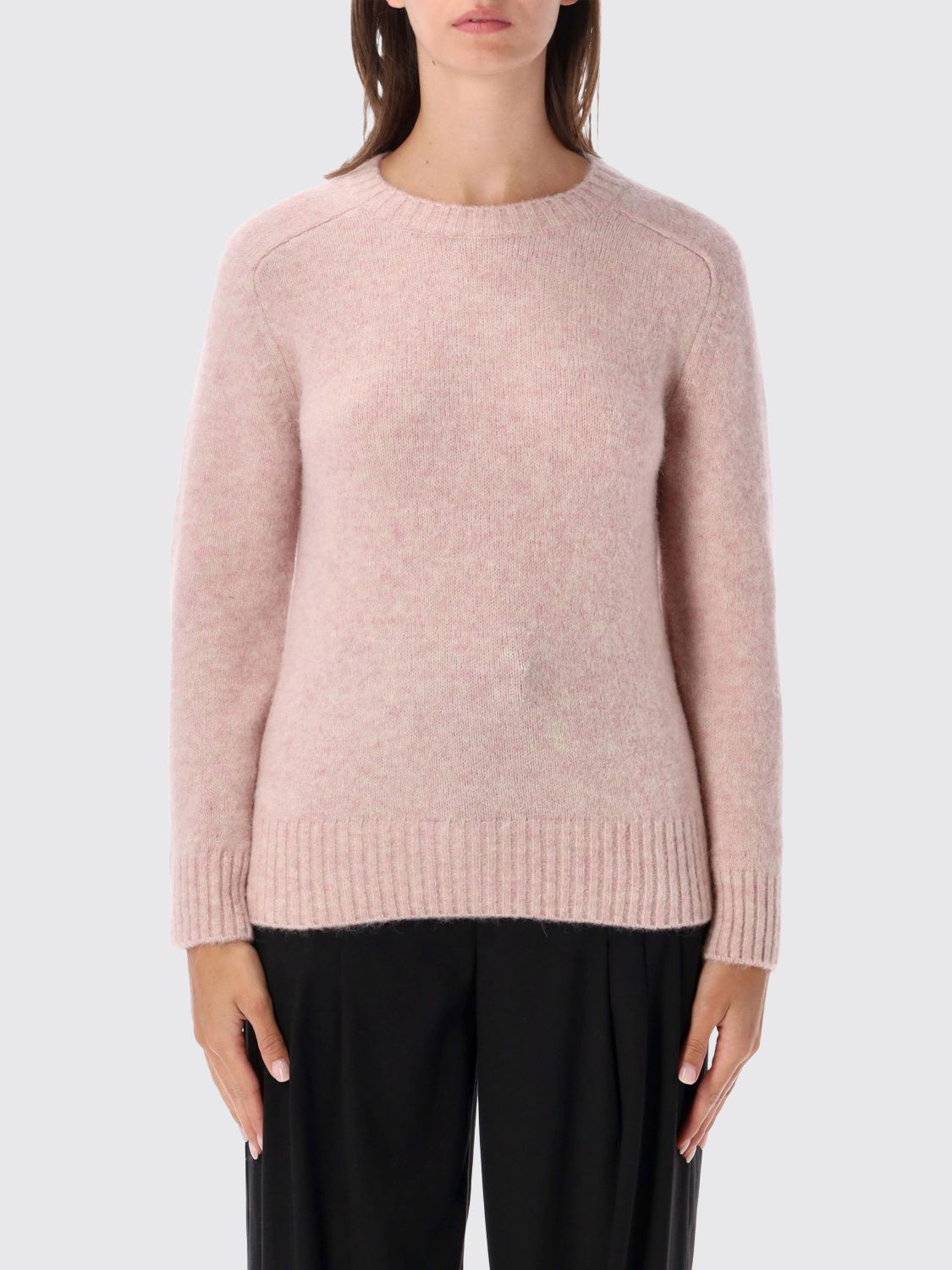 Soeur Slim Fit Crewneck Jumper in Wool and Alpaca Blend with Long Sleeves