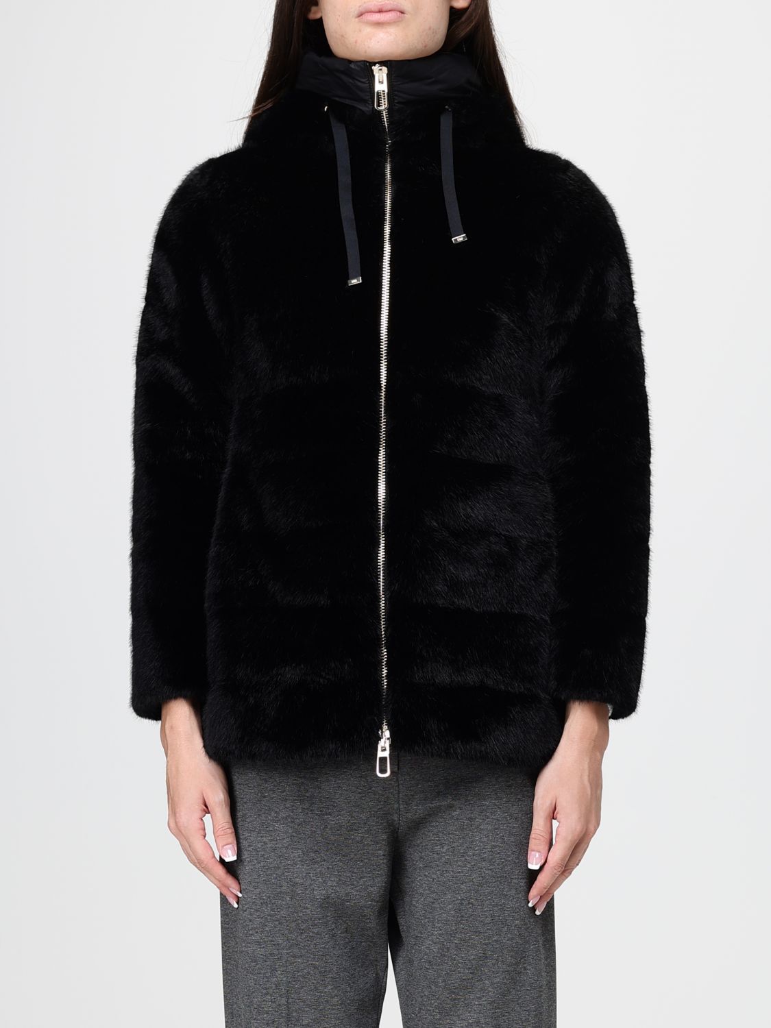 DUNO Andrada Pejo Quilted Faux Fur Jacket with Hood
