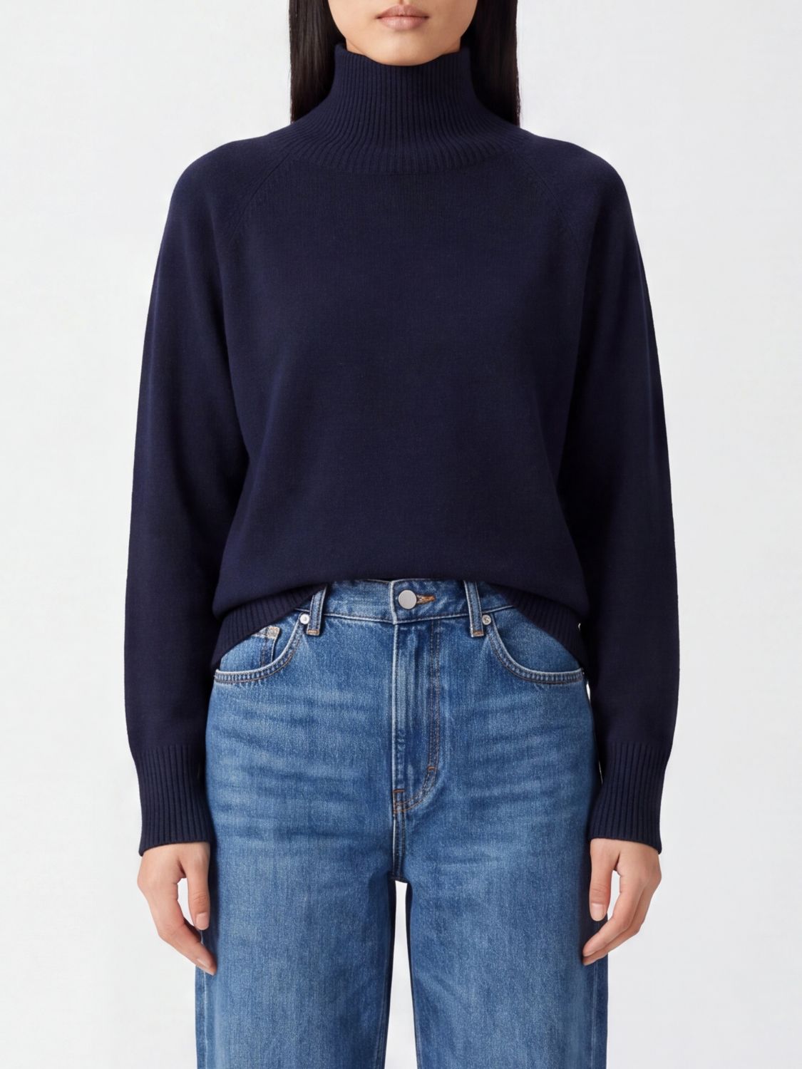 KANGRA Langärmeliger Woll-Rollkragenpullover mit Rippenbündchen