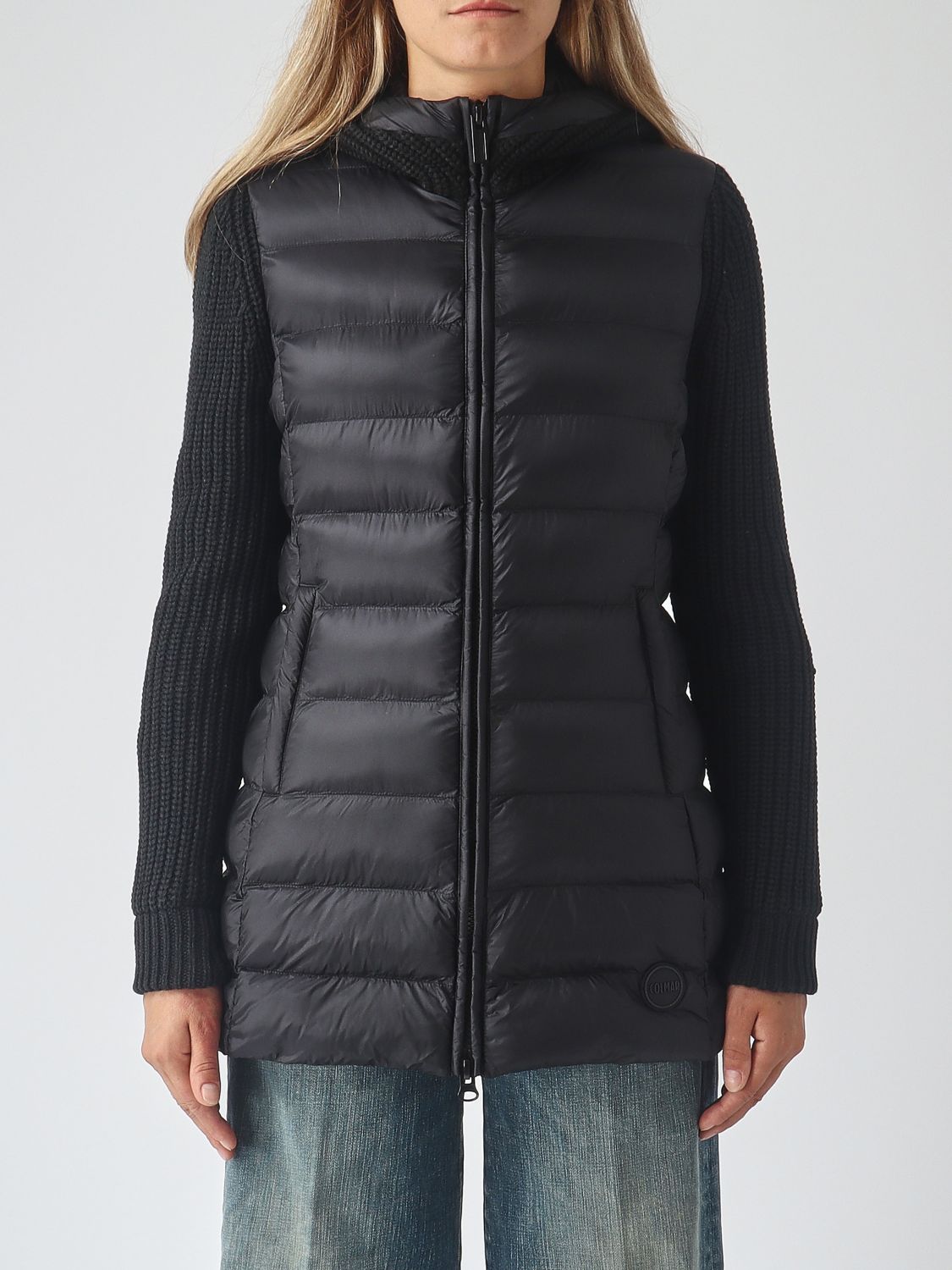 COLMAR Quilted Recycled Nylon Long Puffer Jacket with Hood