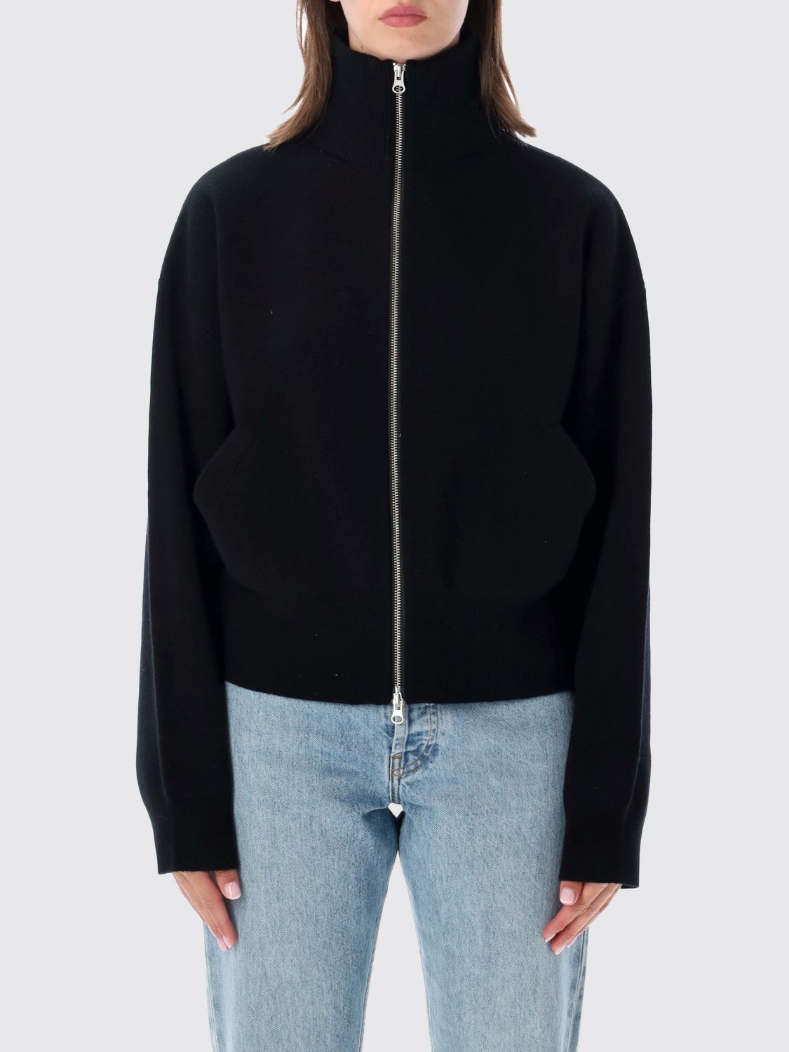 Extreme Cashmere 100% Cashmere Turtleneck Zip Cardigan