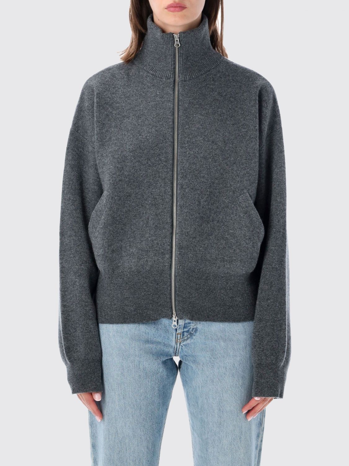 Extreme Cashmere 100% Cashmere Turtleneck Zip Cardigan