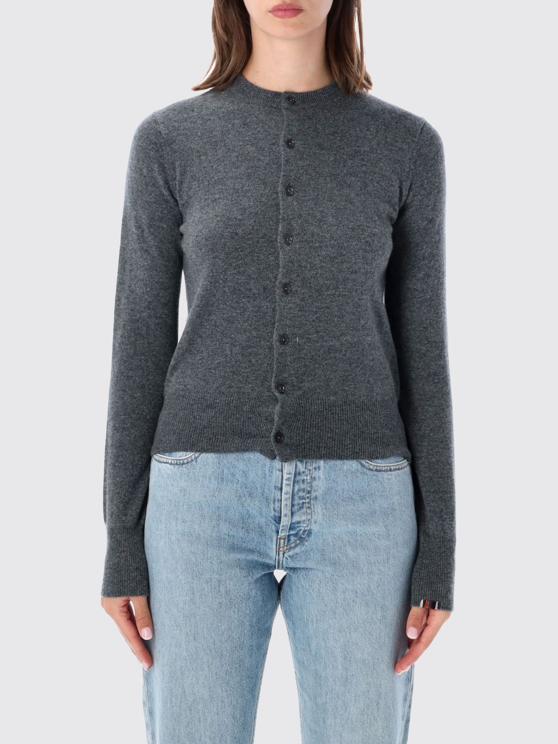 Extreme Cashmere Slim Fit Crewneck Cardigan in 100% Cashmere