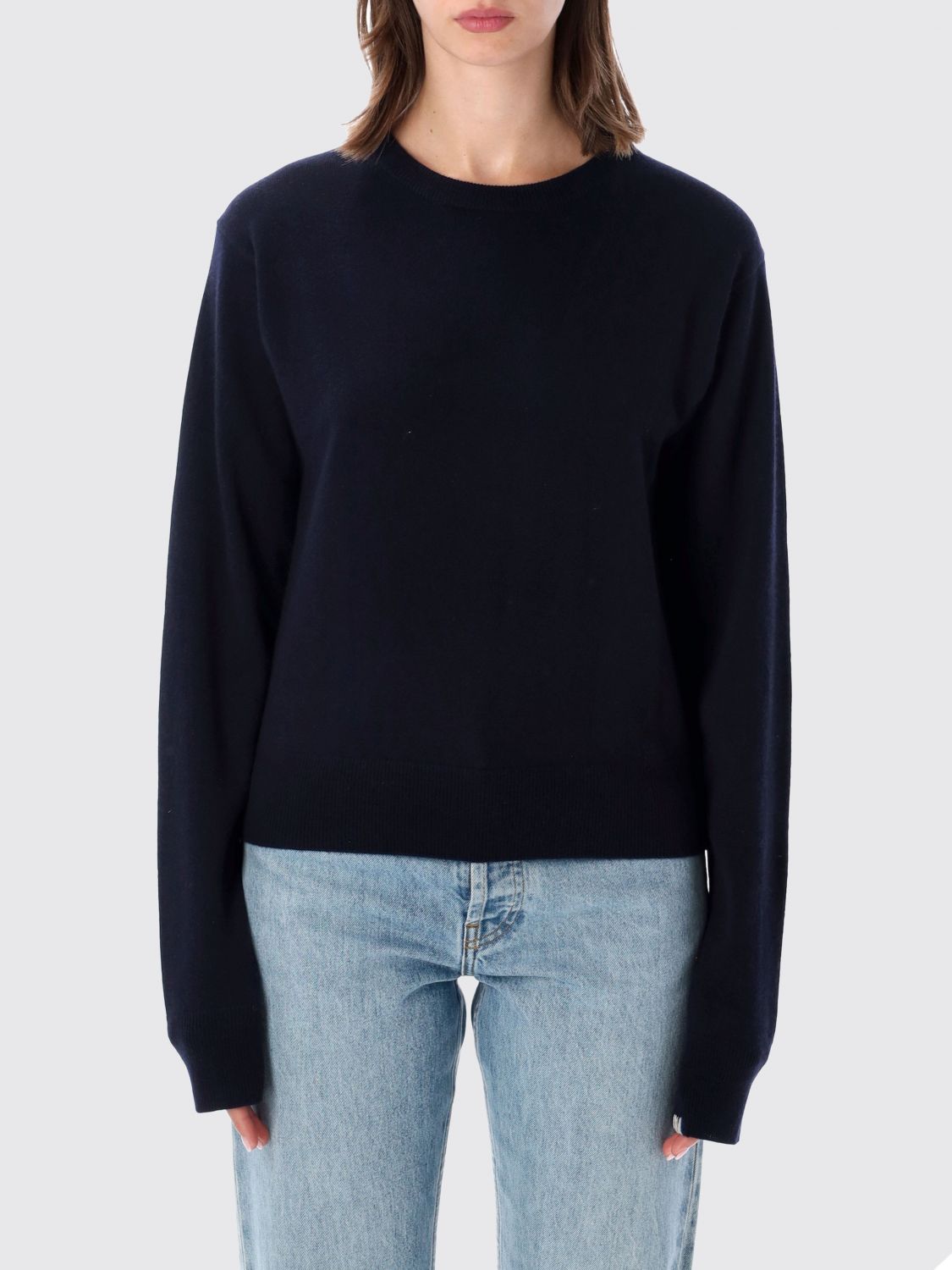 Extreme Cashmere Dropped Shoulder Crewneck Jumper in 100% Cashmere