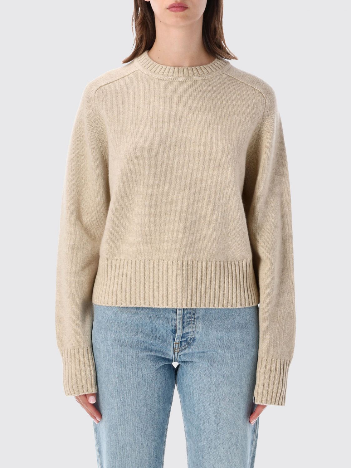 Extreme Cashmere Dropped Shoulder Crewneck Jumper in 100% Cashmere