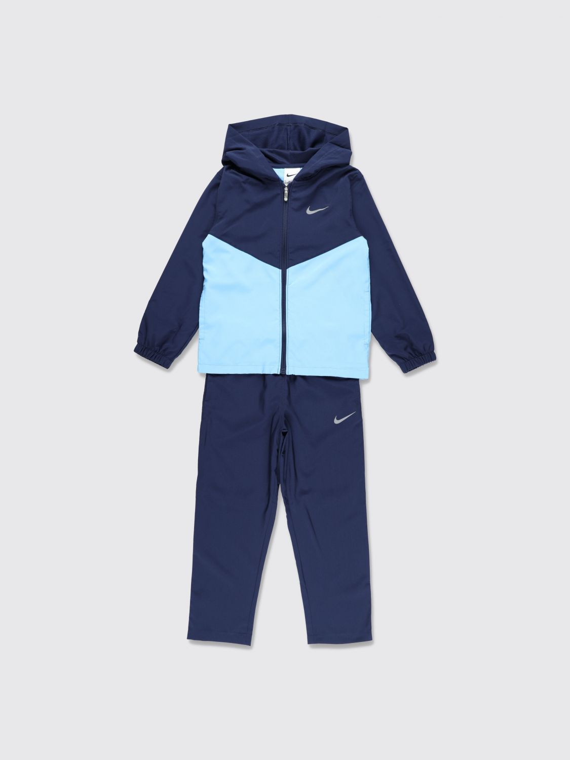 NIKE 2-teiliger Trainingsanzug für Jungen aus Polyester mit Kapuze und abstraktem Druck