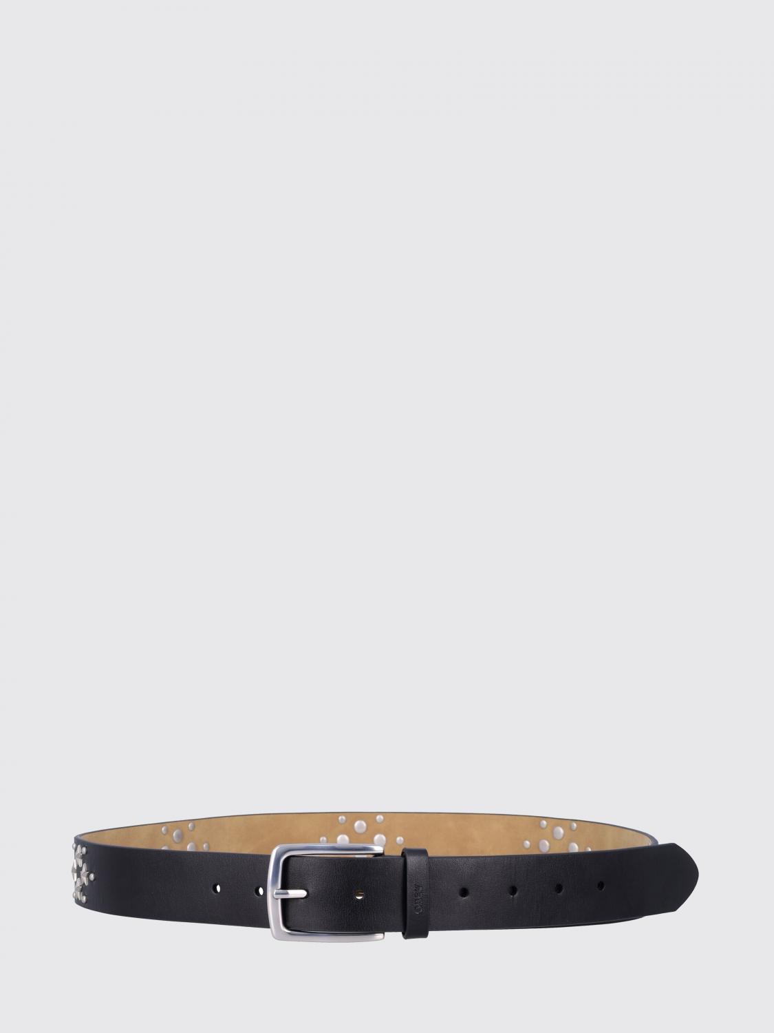 OBEY Cintura in pelle con borchie e stelle applicate