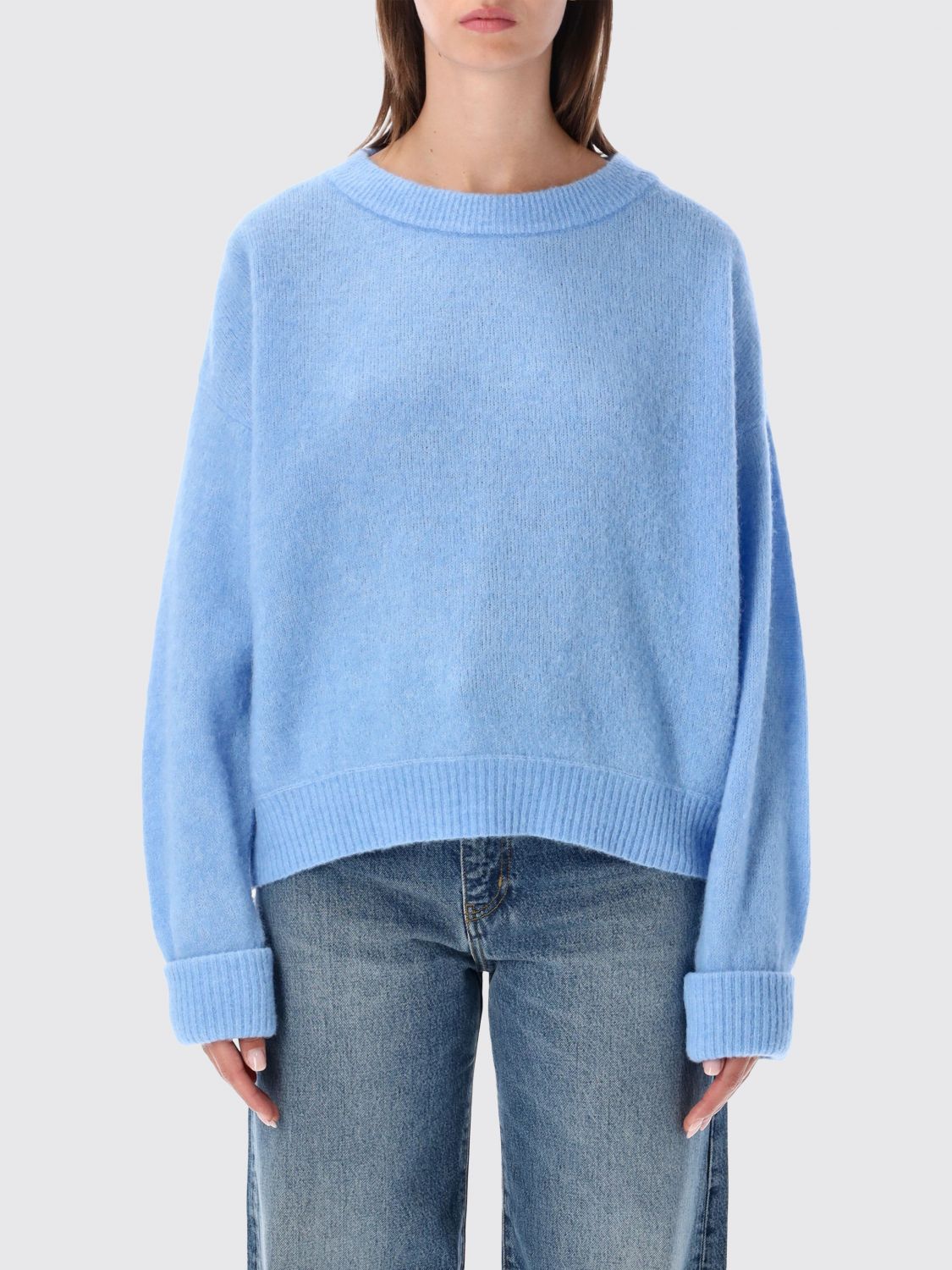 AMERICAN VINTAGE Pullover mit Rundhalsausschnitt aus Woll-Alpaka-Mischung in Relaxed Fit