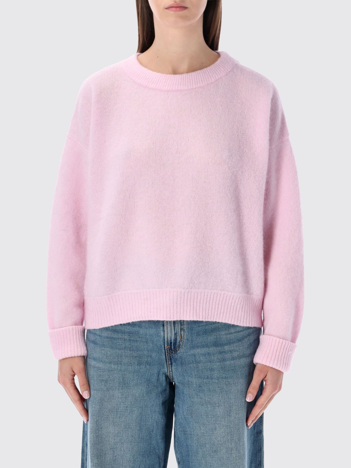 AMERICAN VINTAGE Pullover mit Rundhalsausschnitt aus Woll-Alpaka-Mischung in Relaxed Fit