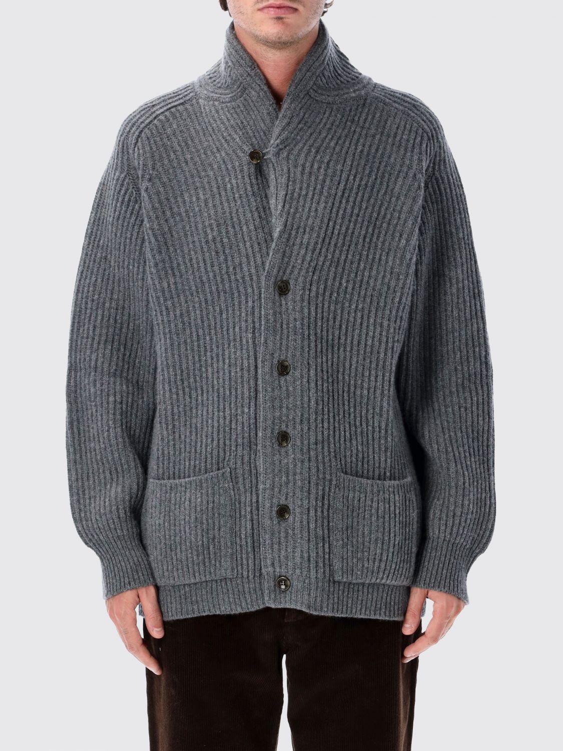 FILSON Relaxed Fit Shawl Collar Wool Cardigan with Button Closure