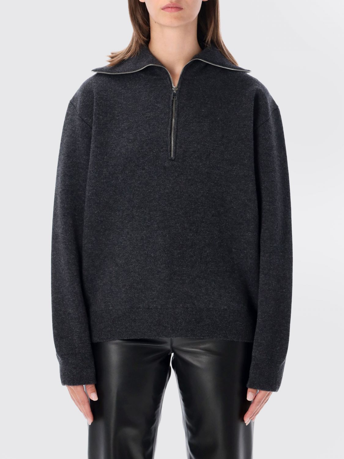 Rohe Half-Zip Turtleneck Jumper in Merino Wool and Cashmere Blend