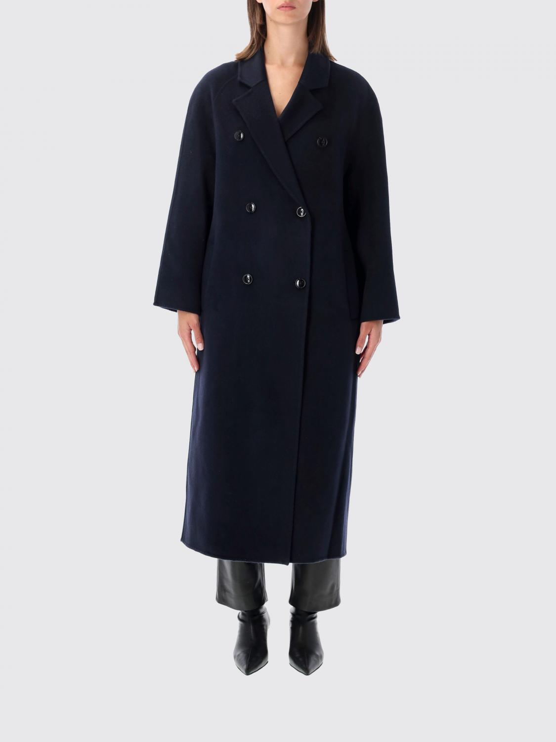 Loulou De Saison Double-Breasted Long Coat in Wool and Cashmere Blend · 34