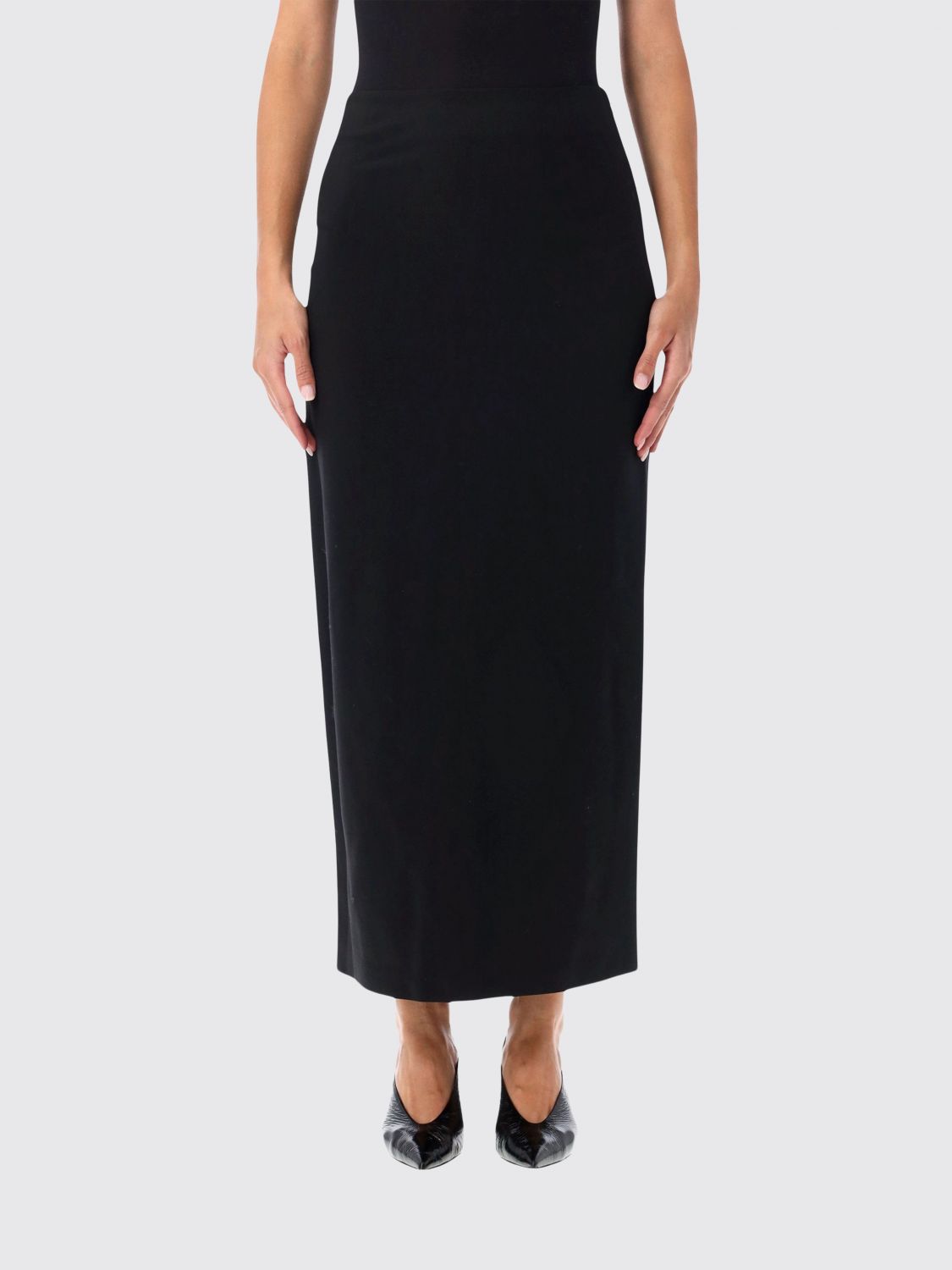 LOULOU DE SAISON High-Waisted Midi Pencil Skirt in Stretch Virgin Wool