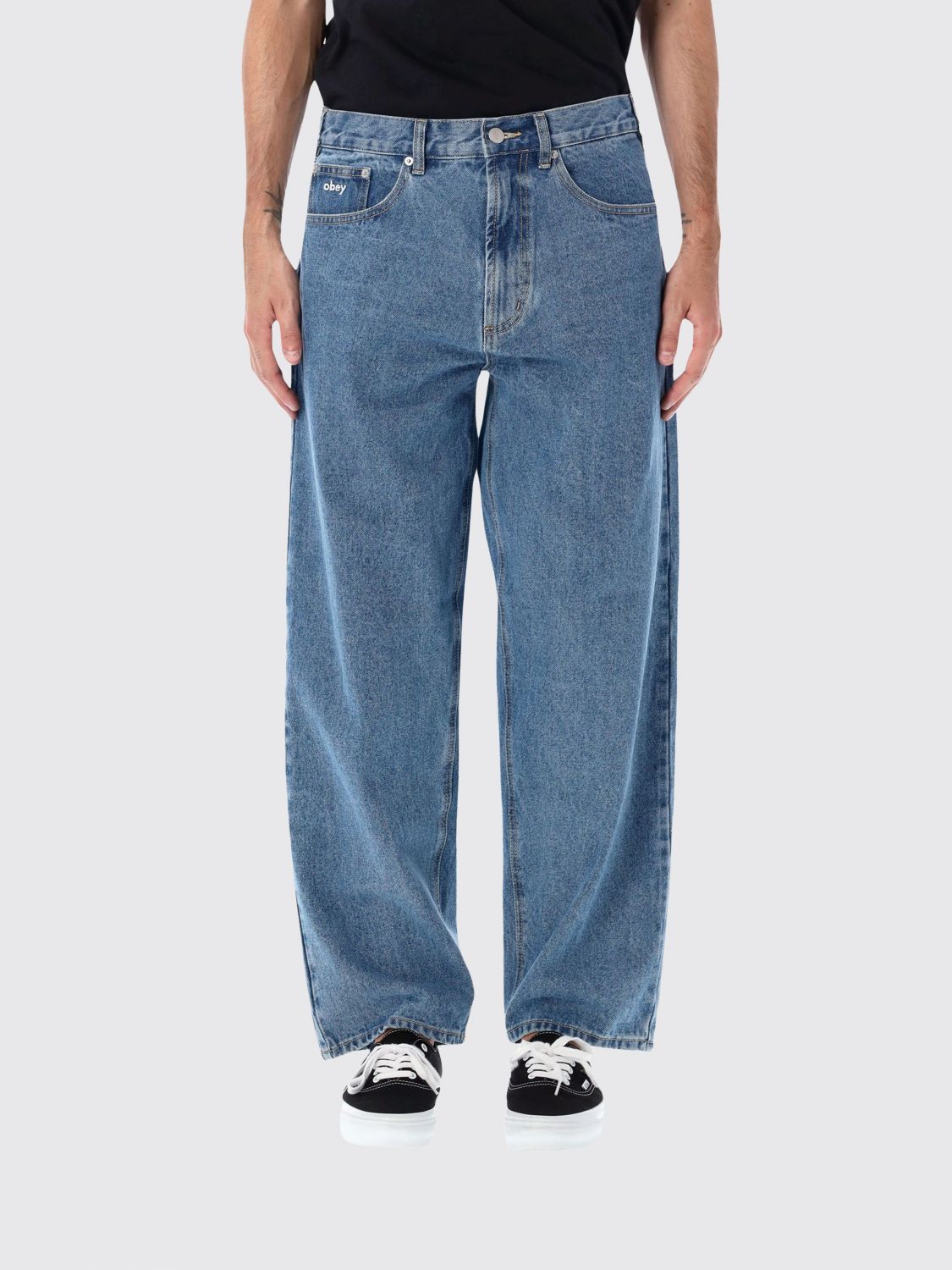 OBEY Bigwig Mid-Rise Wide-Leg Cotton Denim Jeans