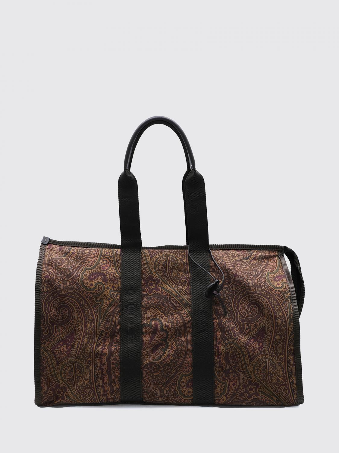 ETRO Arnica Travel Bag in Paisley Print Nylon with Pegaso Logo