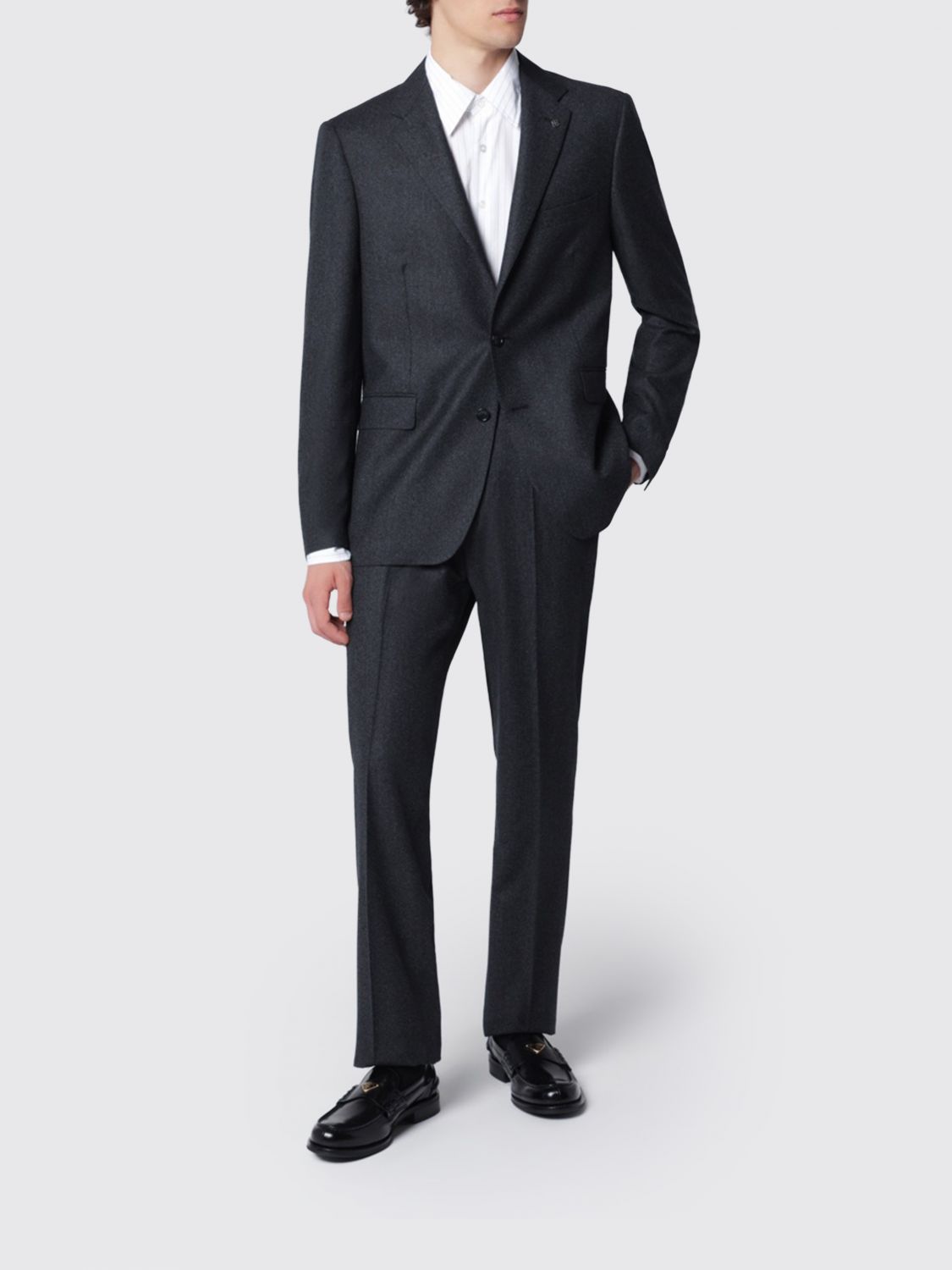 Tagliatore Two-Piece Suit in Pure Virgin Wool with Single-Breasted Jacket