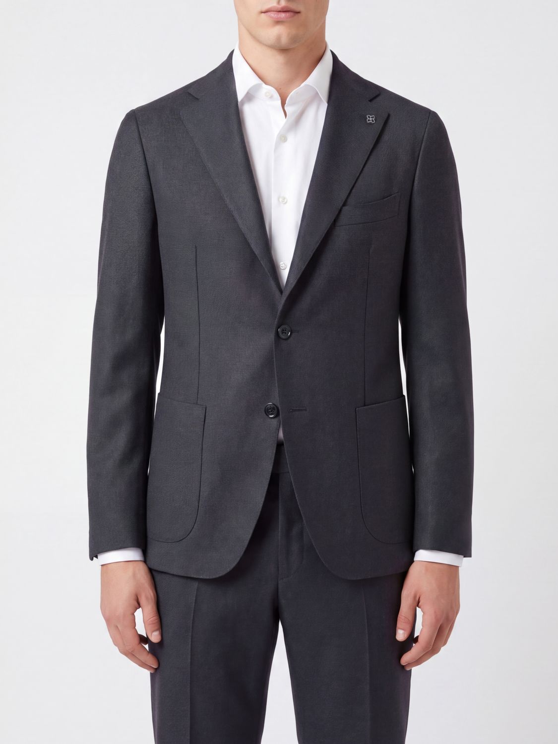 TAGLIATORE Einreiher-Blazer aus Cupro-Viskose-Mischung mit aufgesetzten Taschen