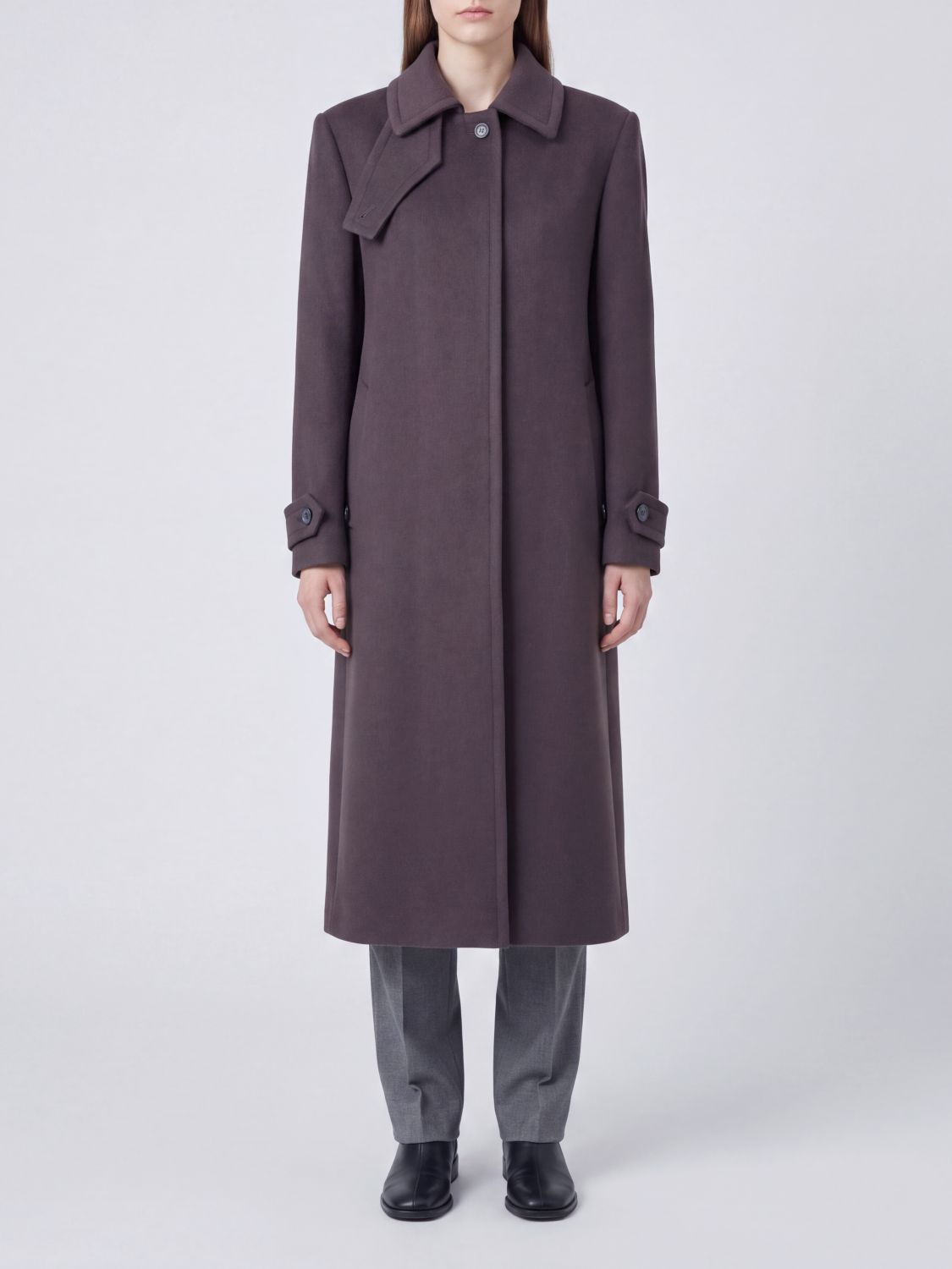 TAGLIATORE Single-Breasted Virgin Wool and Cashmere Coat