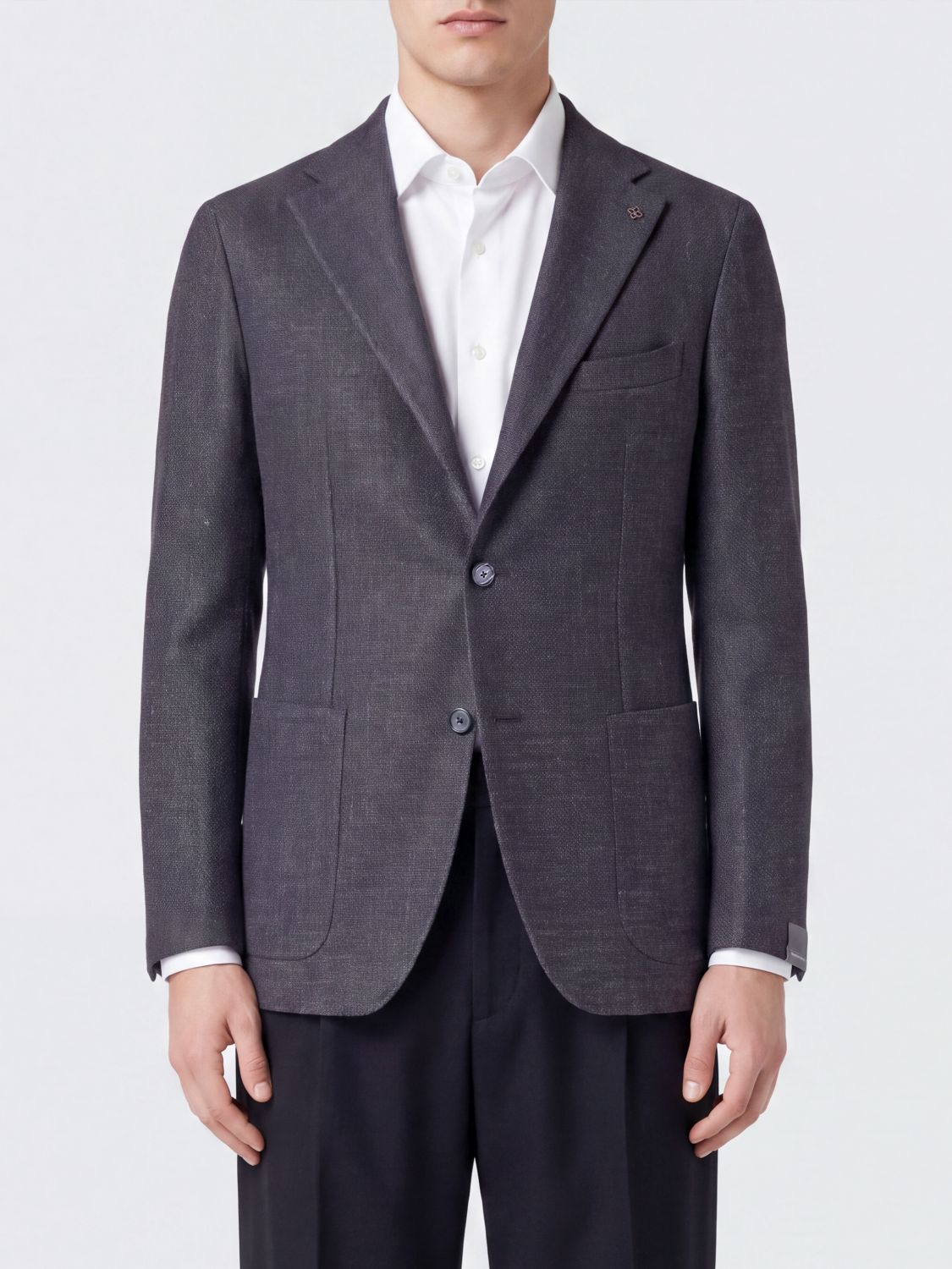 Tagliatore Single-Breasted Blazer in Virgin Wool and Silk with Peak Lapels