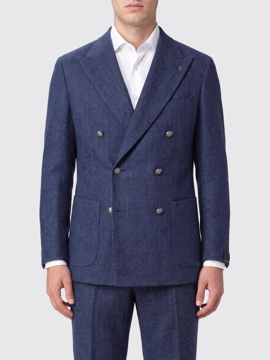 TAGLIATORE Zweireihiger Blazer aus Wolle und Kaschmir mit steigendem Revers