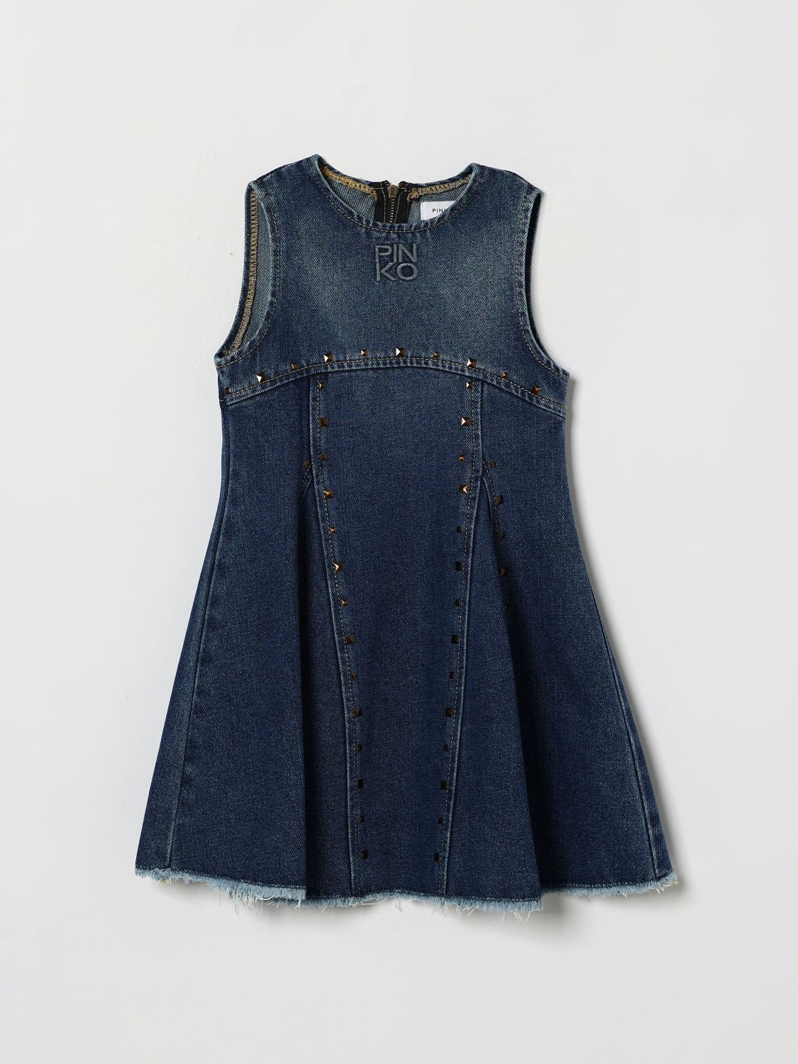 PINKO Ausgestelltes Jeanskleid für Mädchen mit Nieten