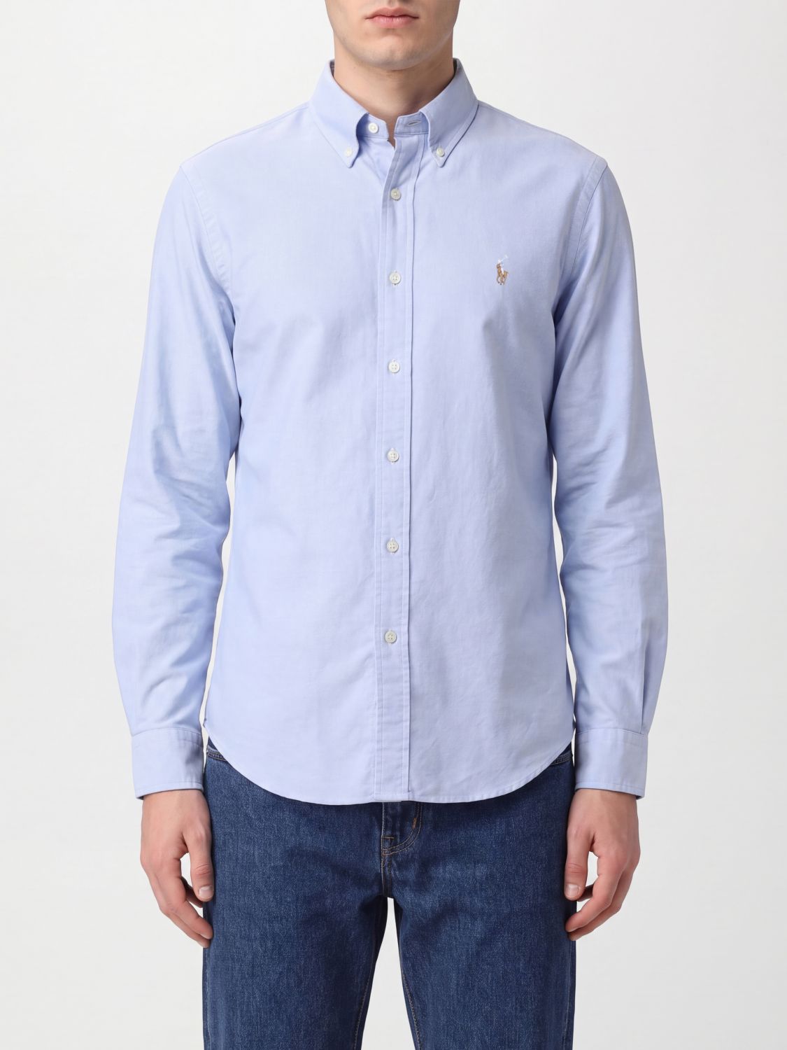 POLO RALPH LAUREN Stretch-Baumwollhemd mit Button-Down-Kragen und Logo