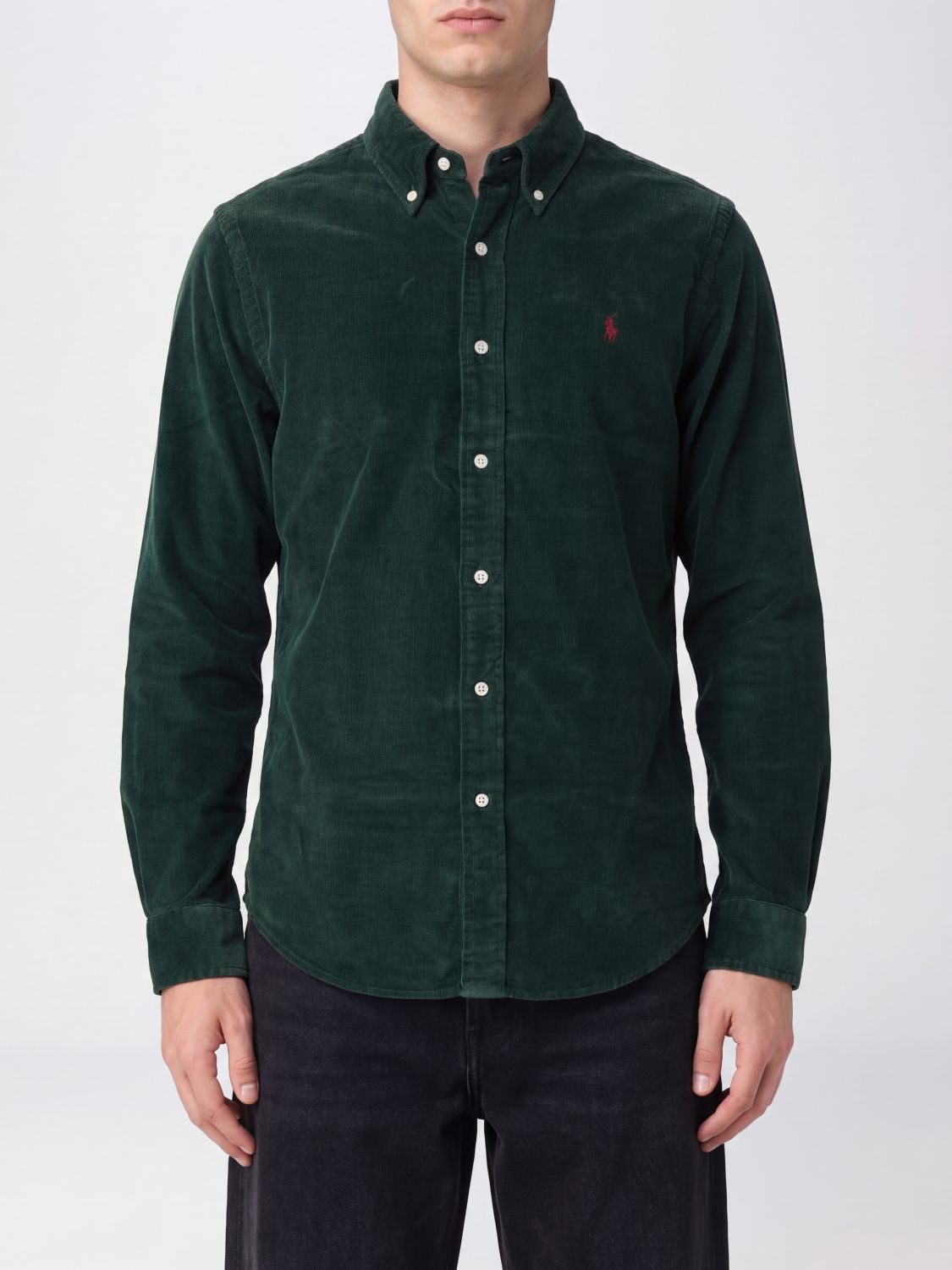 POLO RALPH LAUREN Camicia in velluto a coste con colletto button-down e logo