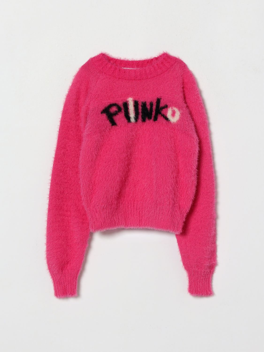 PINKO Slim-Fit-Pullover für Mädchen mit kontrastierendem Jacquard-Logo