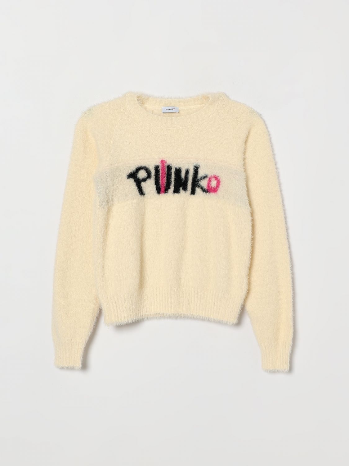PINKO Slim-Fit-Pullover für Mädchen mit kontrastierendem Jacquard-Logo