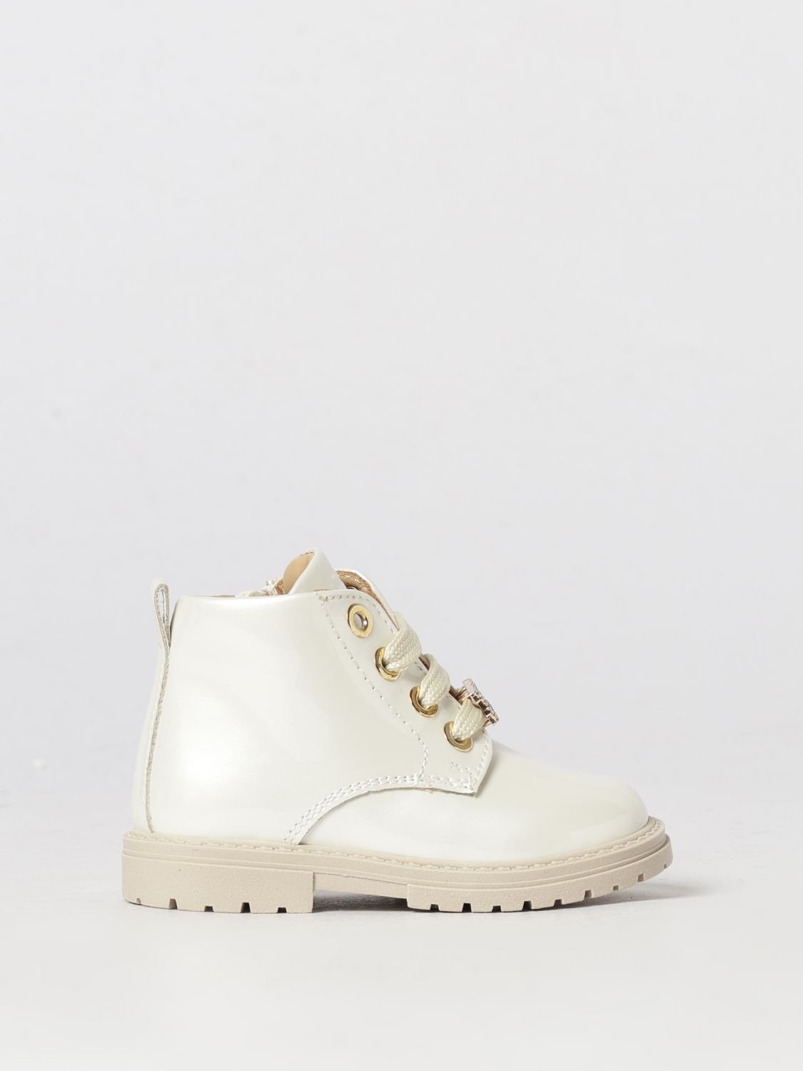 ELISABETTA FRANCHI LA MIA BAMBINA Leder-Combat-Boots mit Profilsohle