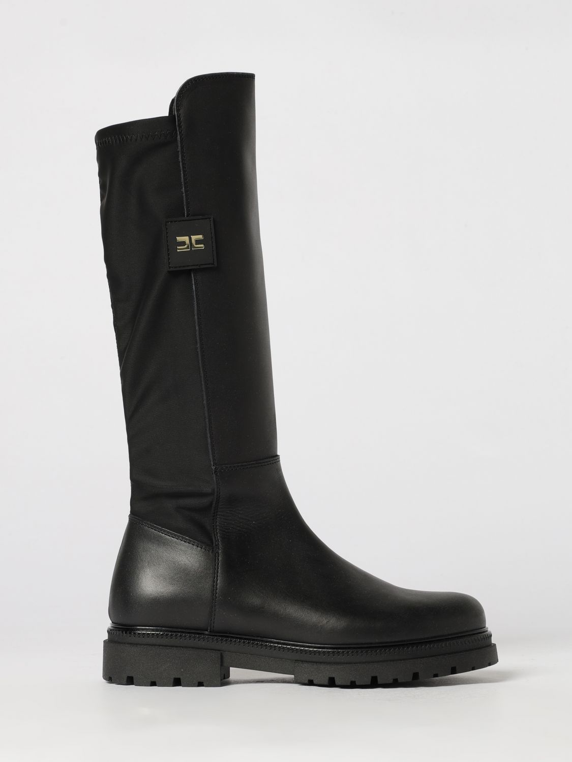 ELISABETTA FRANCHI LA MIA BAMBINA Kniehohe Stiefel aus Stretch-Viskose mit Logo