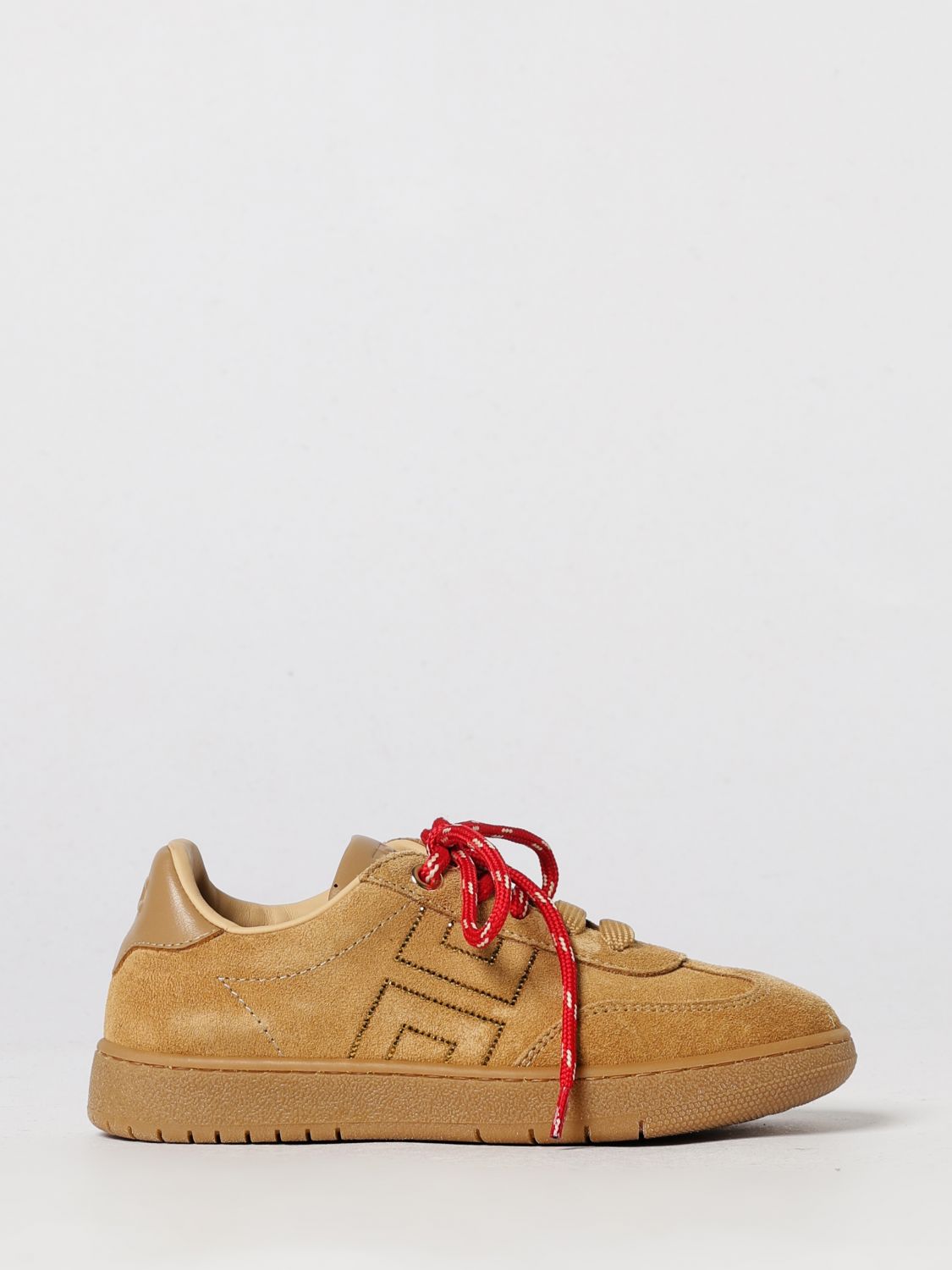ELISABETTA FRANCHI LA MIA BAMBINA Low-Top-Sneaker aus Leder mit Monogramm und Strass-Logo