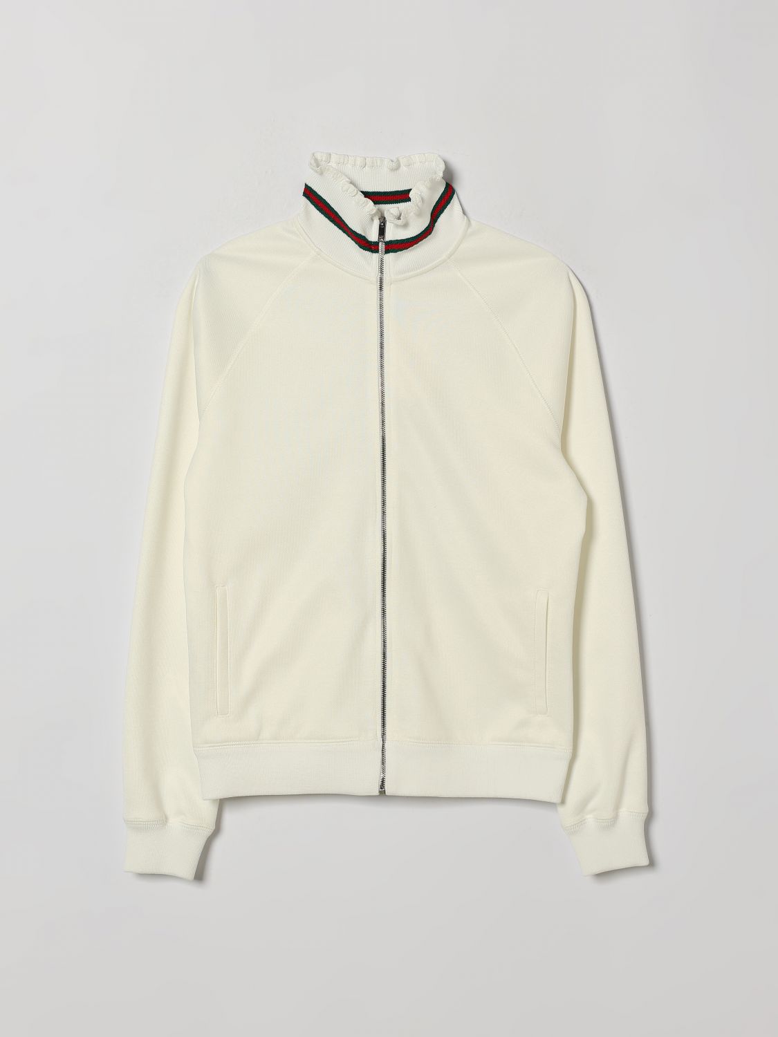 GUCCI Kurzes Sweatshirt-Kleid aus Baumwolle mit GG-Muster und Peter-Pan-Kragen von für Mädchen