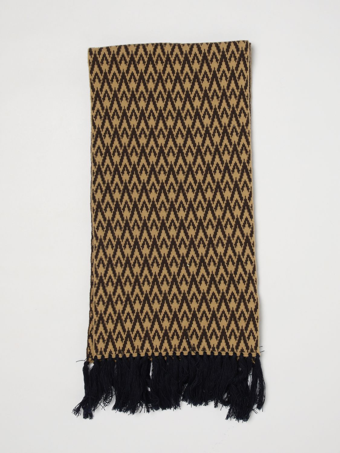 Valentino Garavani Virgin Wool Scarf with Jacquard Logo and Fringed Edges