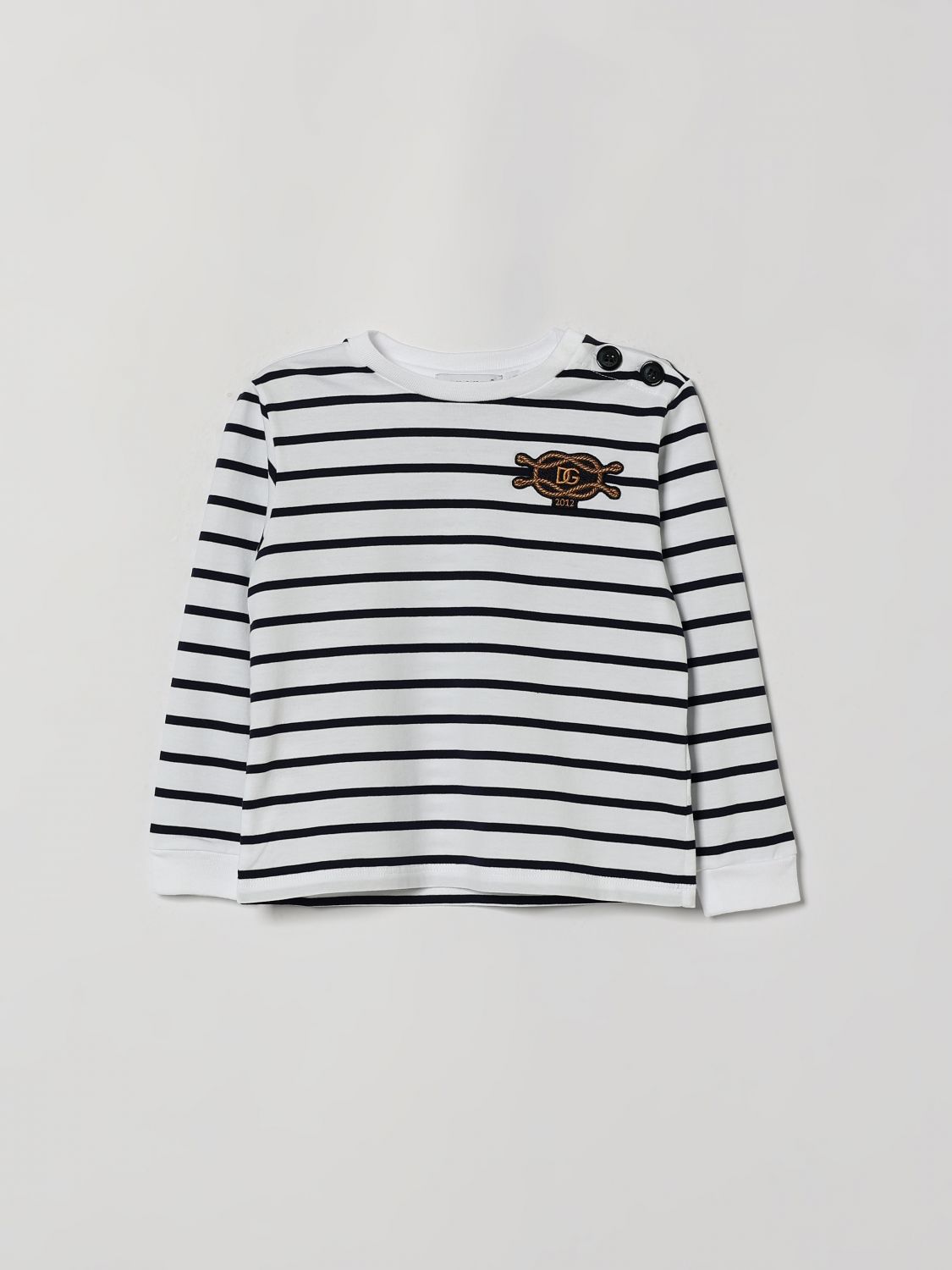 DOLCE & GABBANA Gestreiftes langärmeliges Baumwoll-T-Shirt von für Jungen