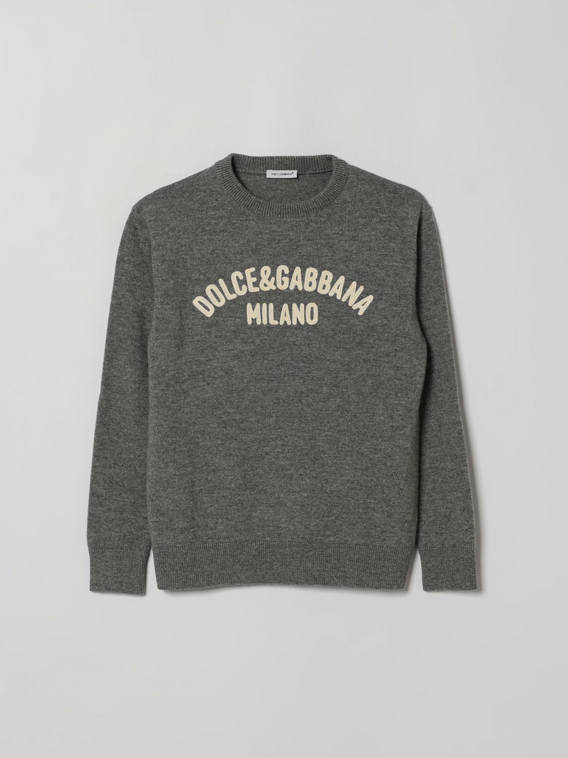 DOLCE & GABBANA Wollpullover mit Rundhalsausschnitt von für Jungen mit Kontrastlogo
