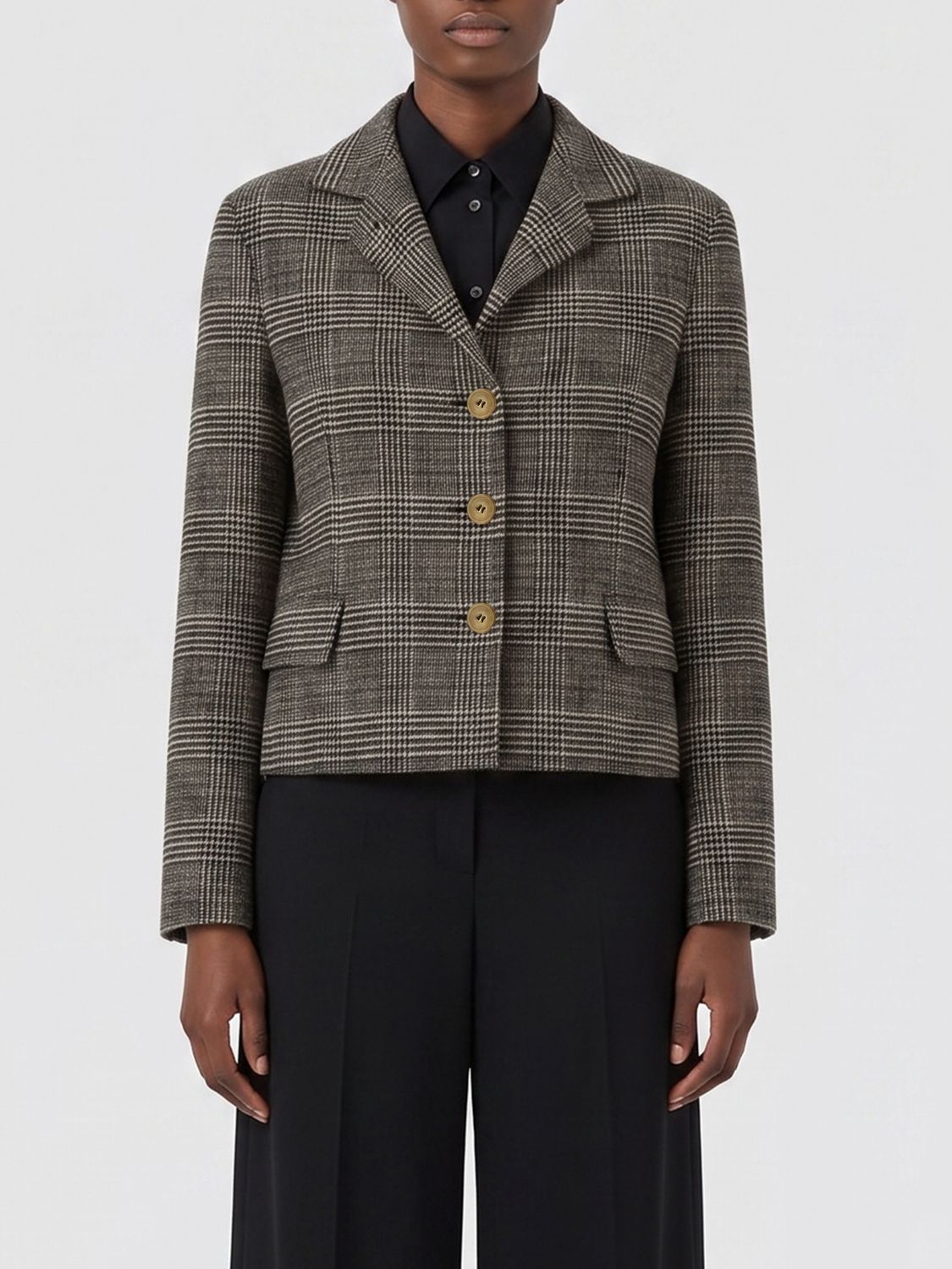 Ermanno Scervino Single-Breasted Tartan Wool Blazer