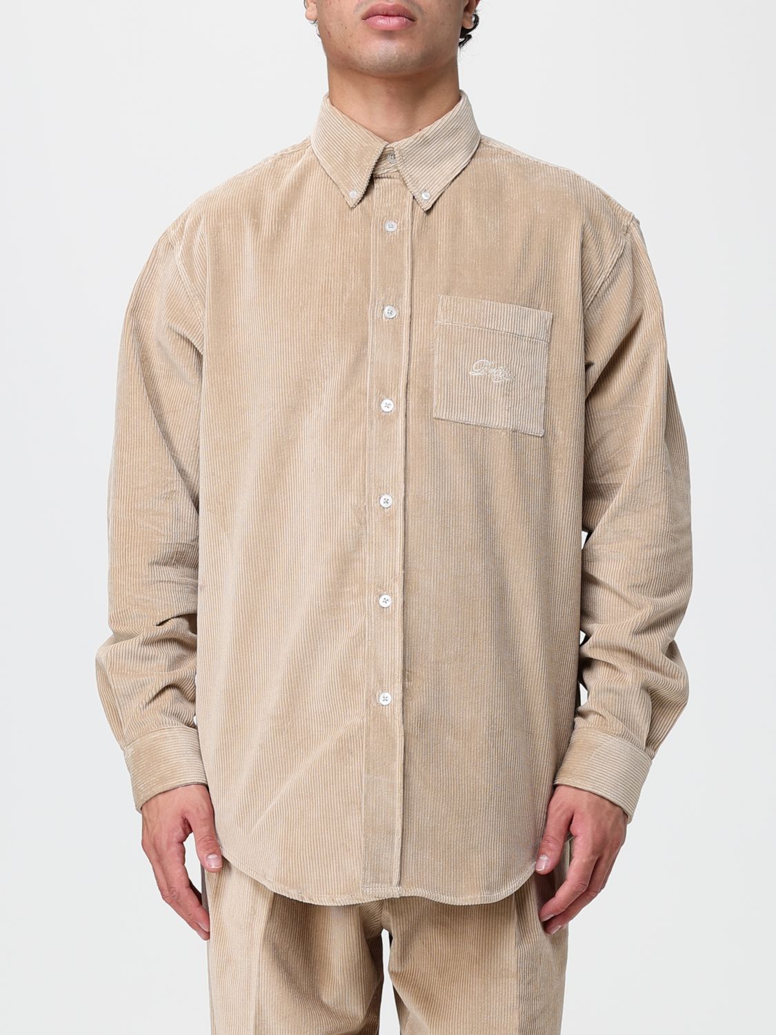 Drôle De Monsieur Graphic Print Corduroy Shirt · M